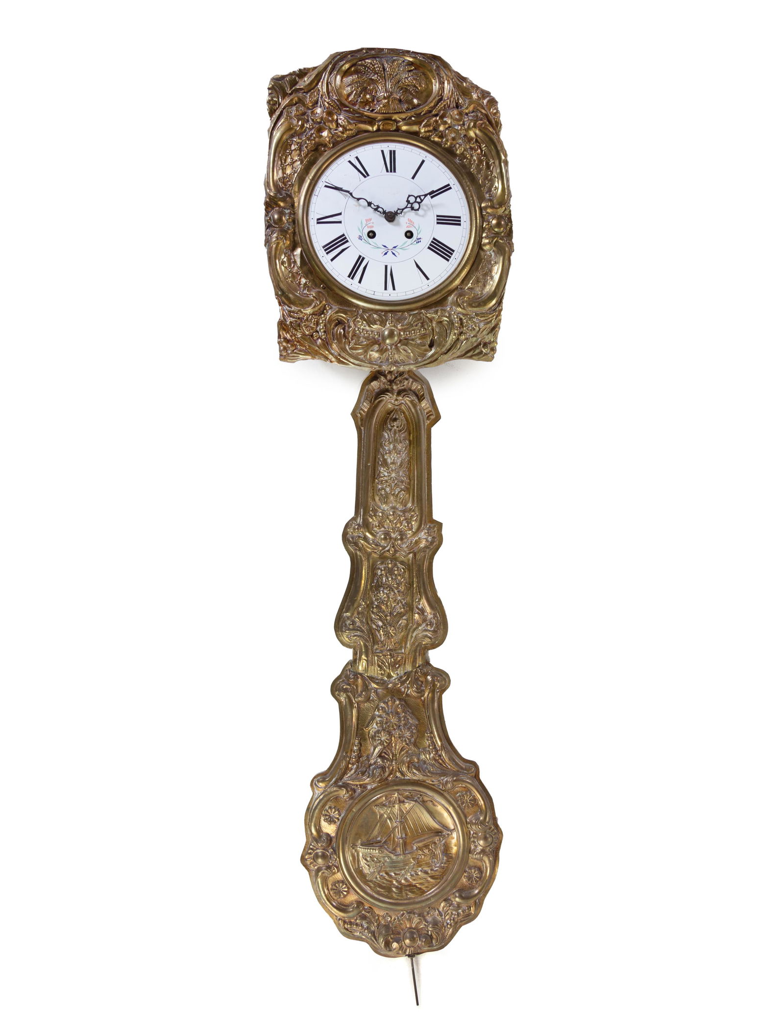 A French Brass Wag-on-the-Wall Clock (1 of 1)