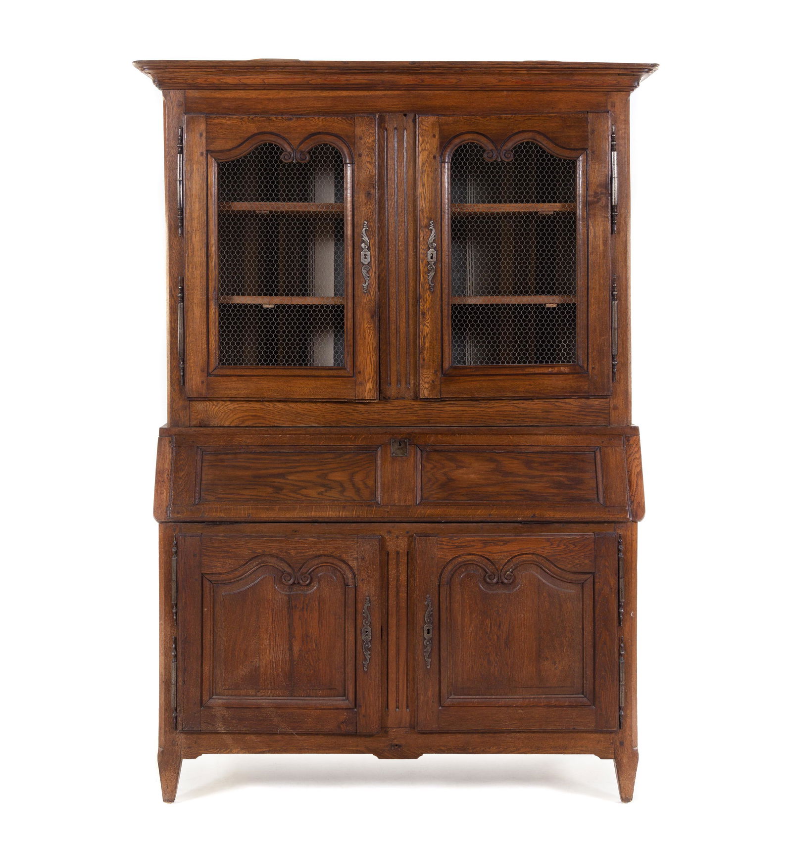 A Continental Walnut Secretary Bookcase (1 of 3)