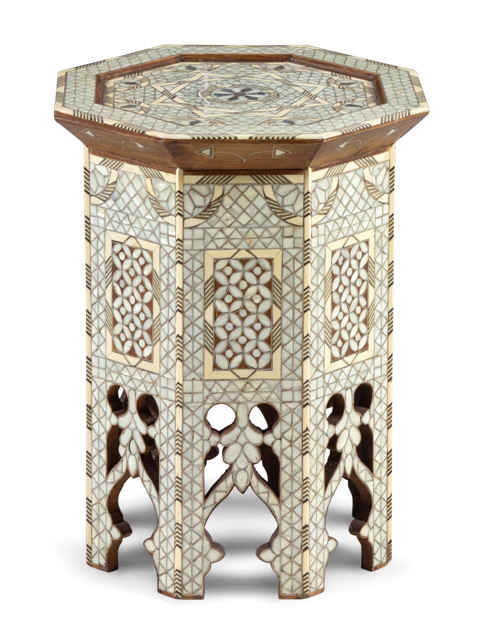 A Syrian or Egyptian Mother-of-Pearl Inlaid Octagonal (1 of 3)