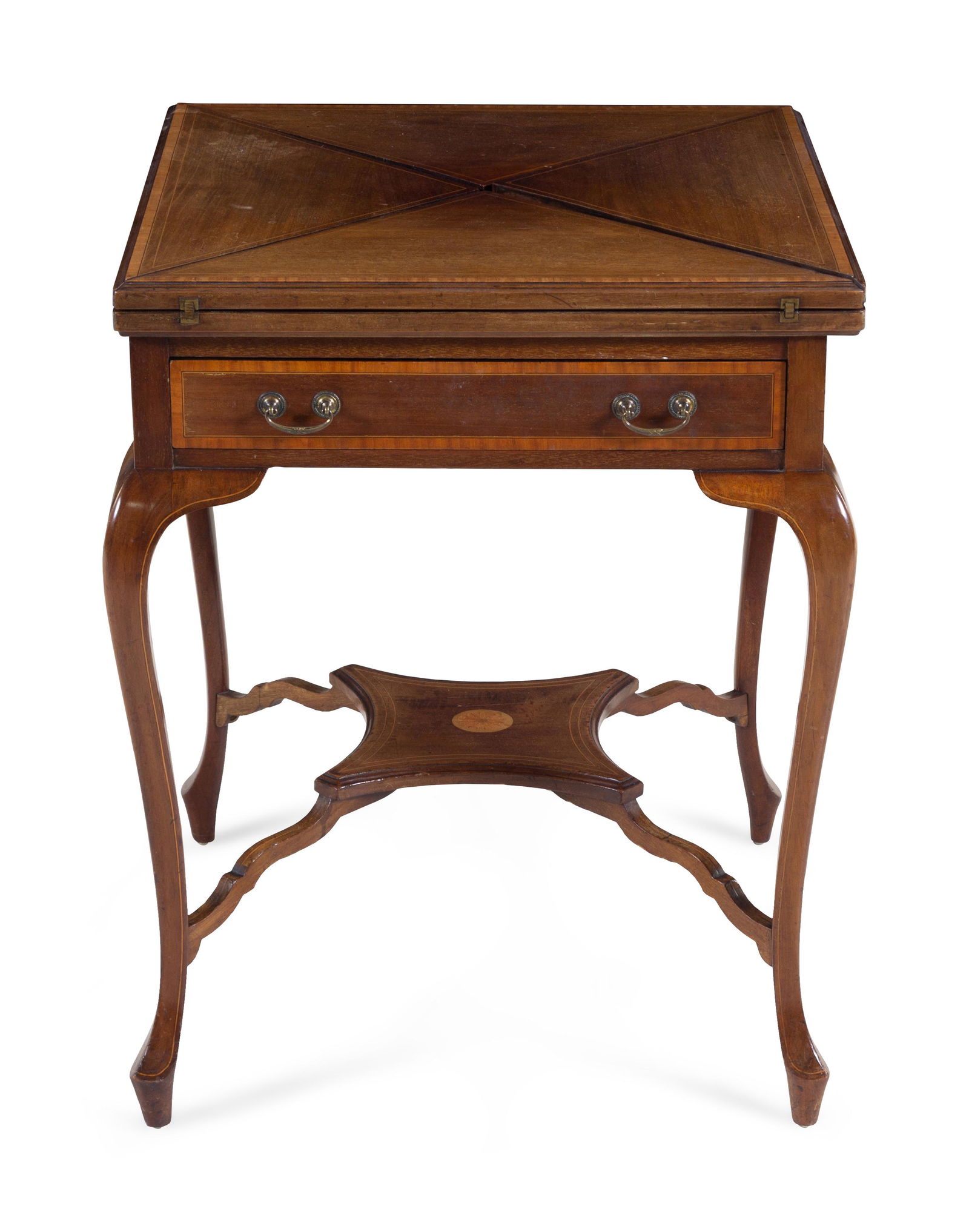 An Edwardian Satinwood Inlaid Mahogany Handkerchief (1 of 2)