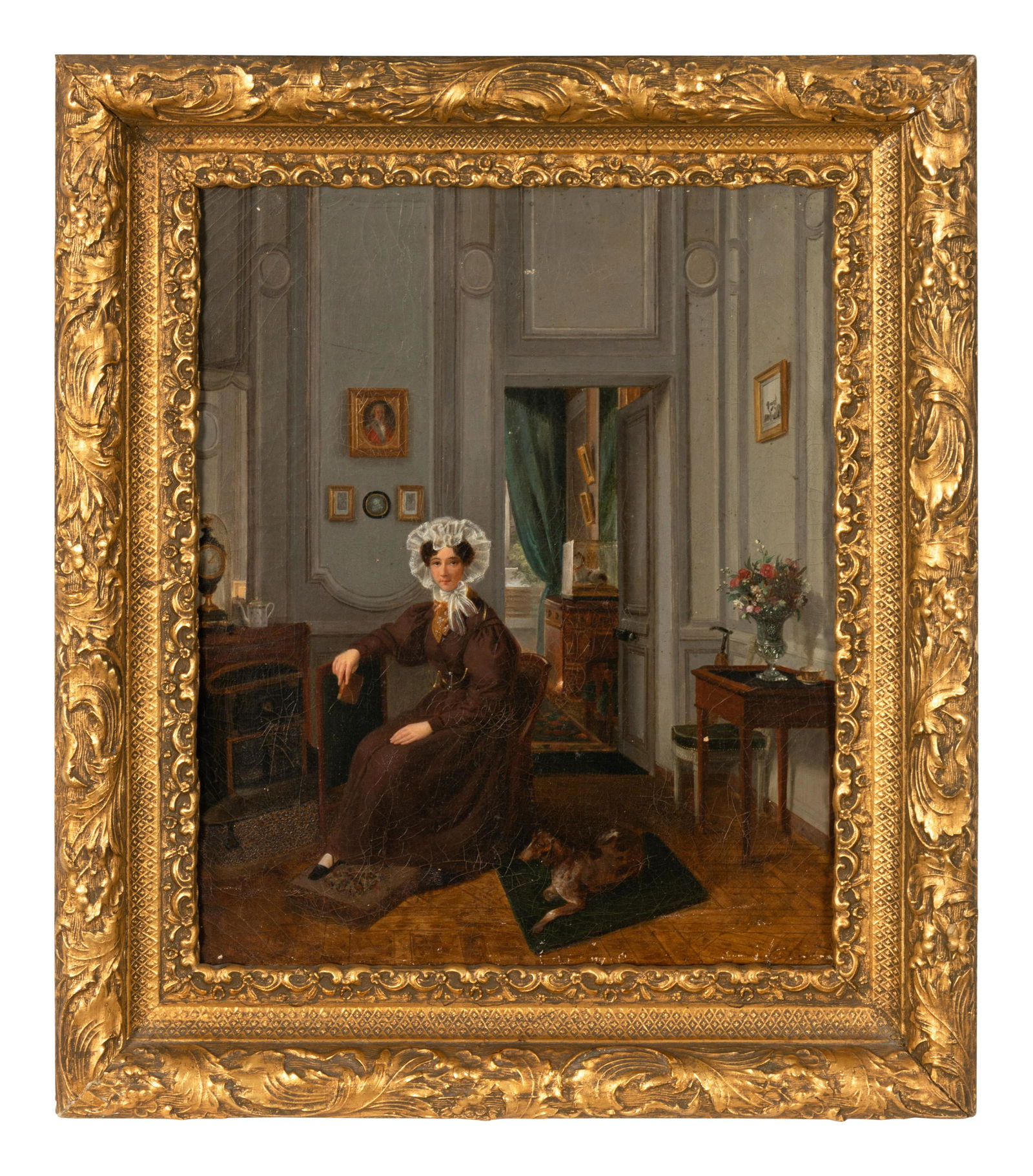 British School, 19th Century: British School, 19th Century Portrait of a Seated Lady oil on canvas apparently unsigned 18 1/8 x 15 inches.