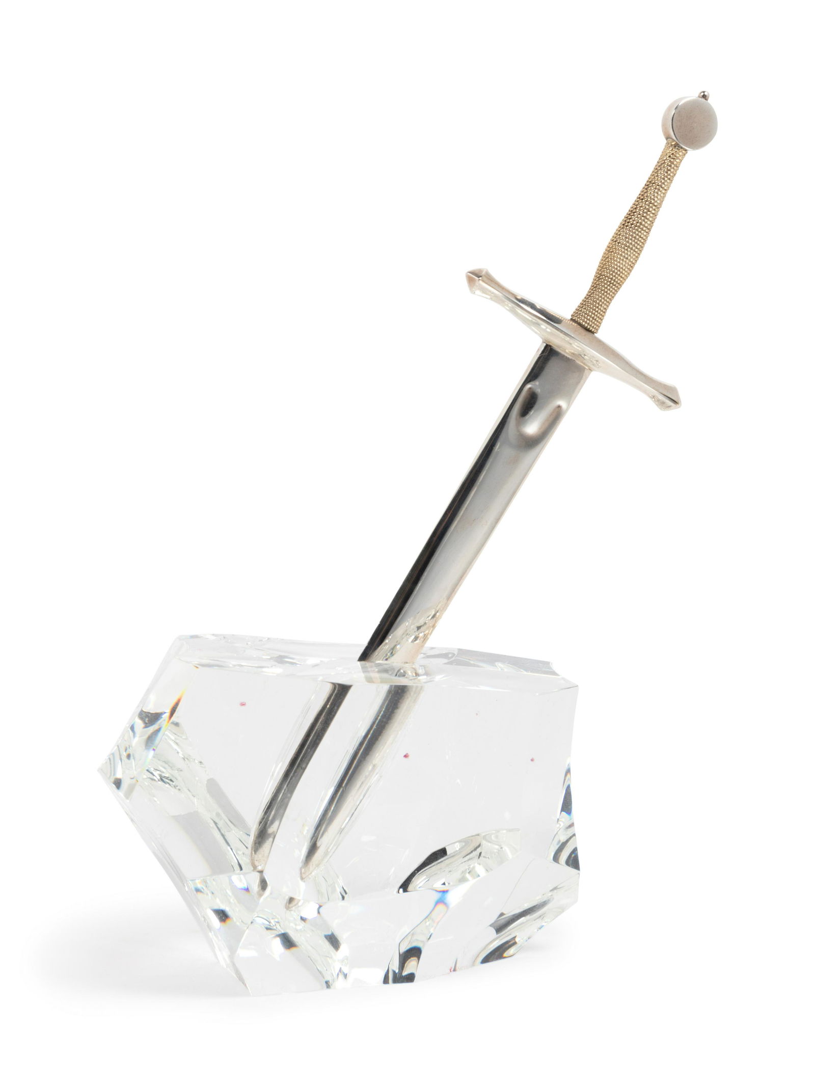 A Steuben Excalibur Silver and 18-Karat Gold Sword and (1 of 3)