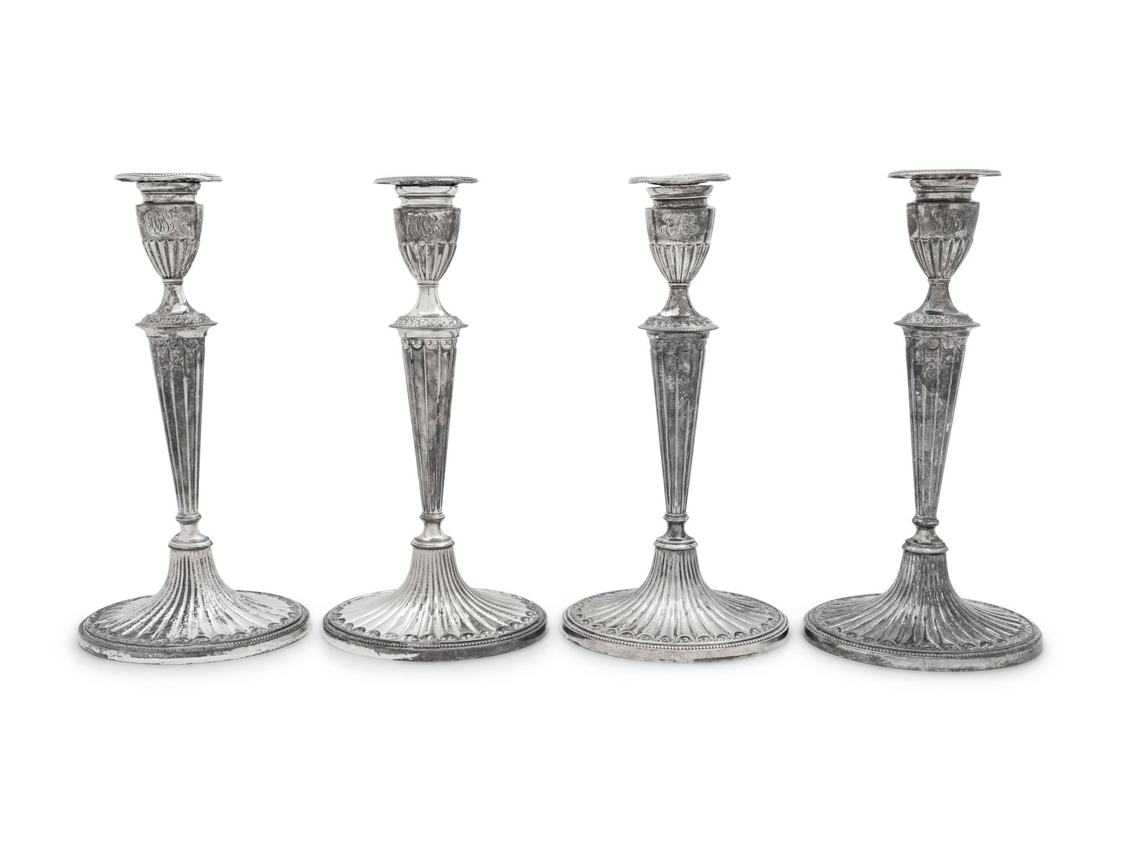 A Set of Four American Silver Candlesticks (1 of 2)