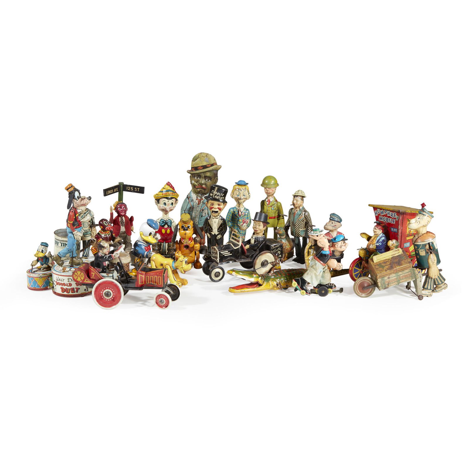 Twenty vintage tin litho toys, Early to mid 20th (1 of 1)