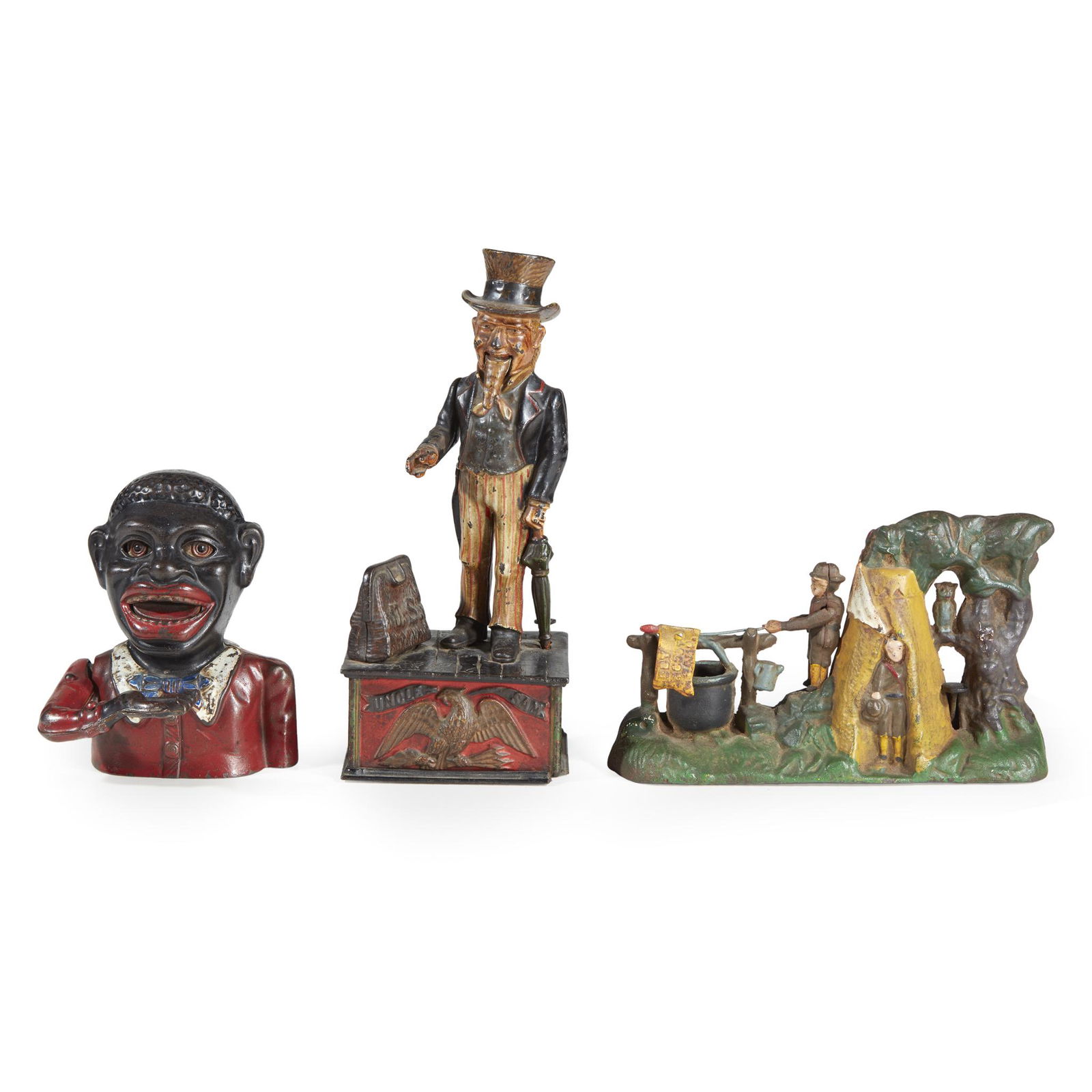 Three cast iron mechanical banks, 19th/20th century (1 of 1)