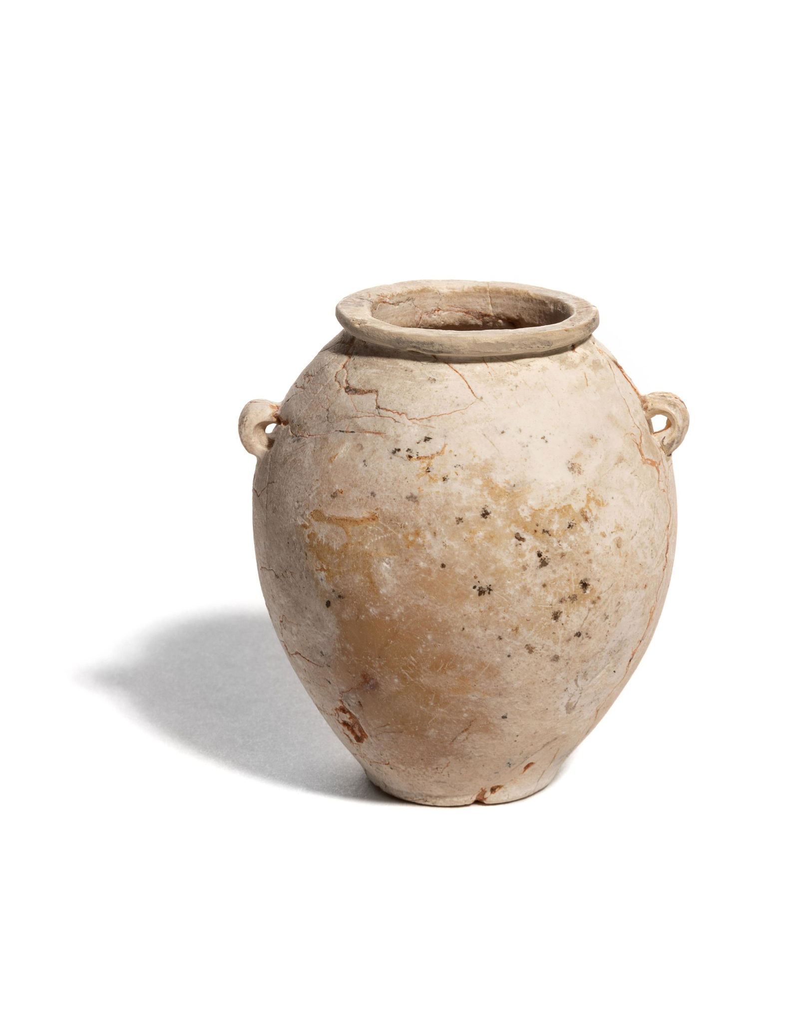 An Egyptian Miniature Limestone Lug Handled Jar (1 of 6)