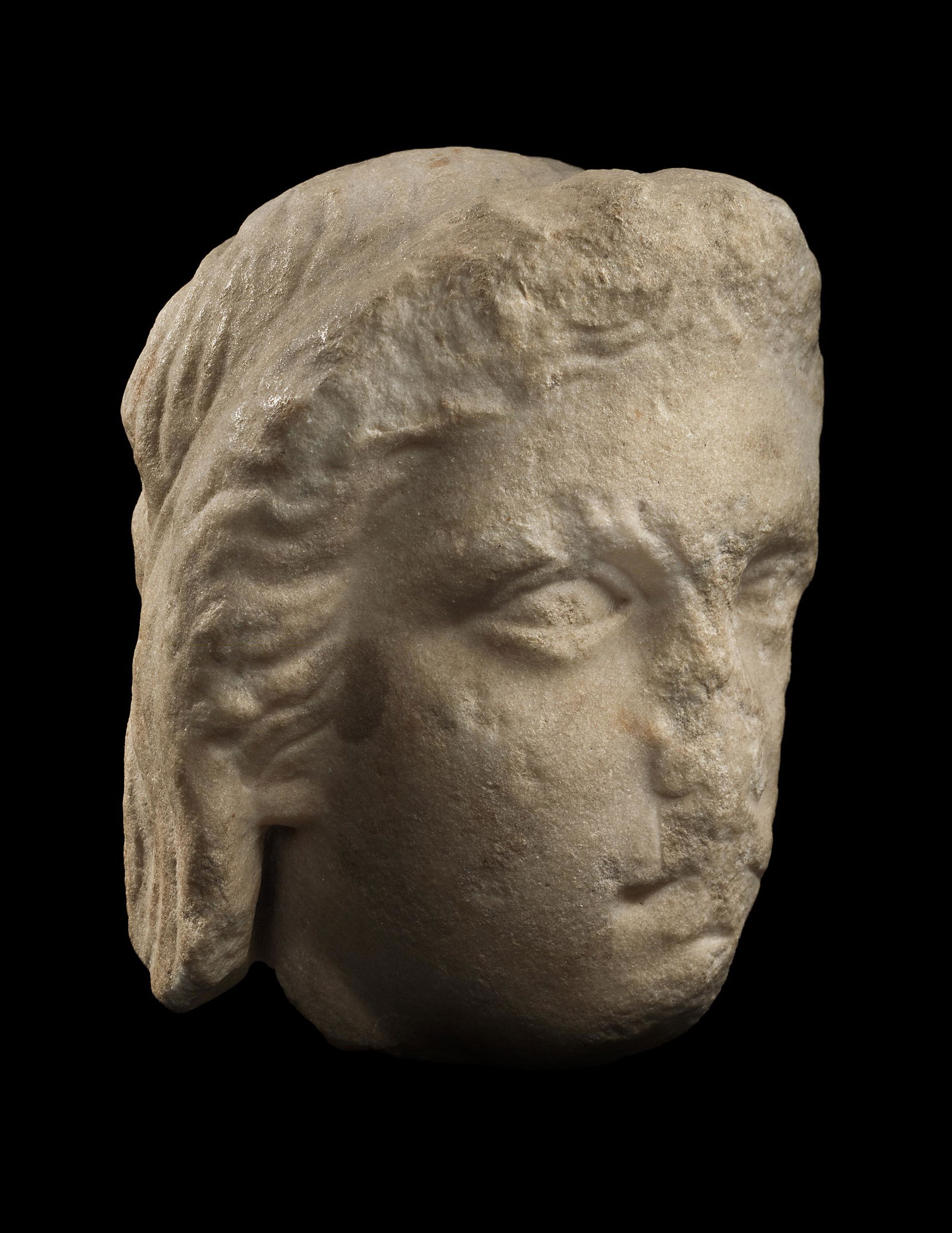A Greek Fragmentary Marble Male Head Height 7 7/8 (1 of 2)