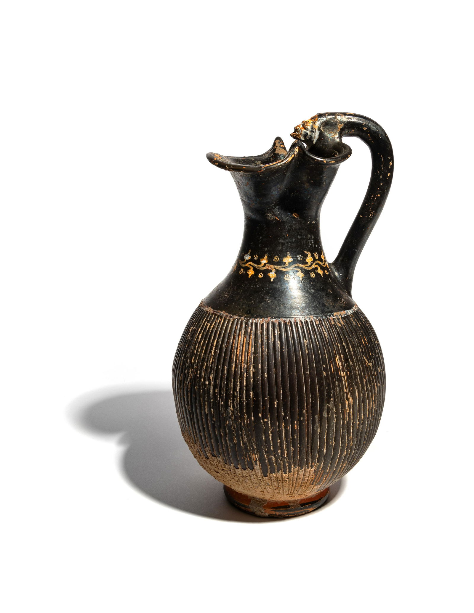 An Apulian Gnathian-Ware Ribbed Trefoil Oinochoe (1 of 3)