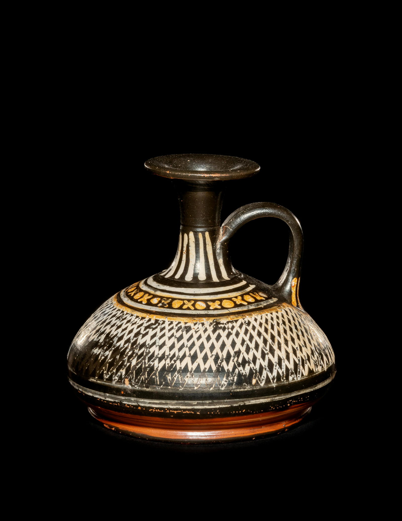 An Apulian Gnathian-Ware Lattice Pattern Squat Lekythos (1 of 3)