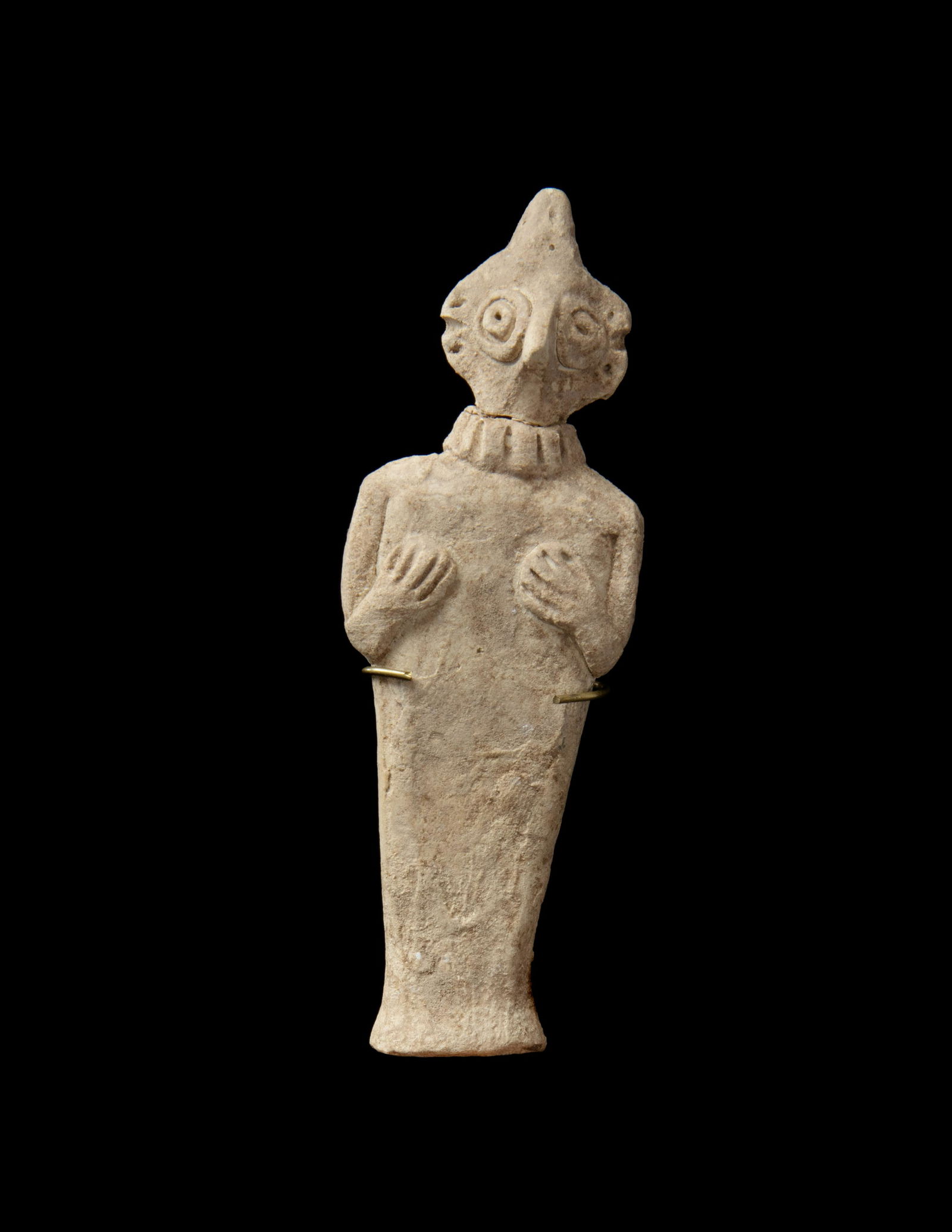 A Syro-Hittite Terra Cotta Figure Height 4 7/8 inches. (1 of 5)