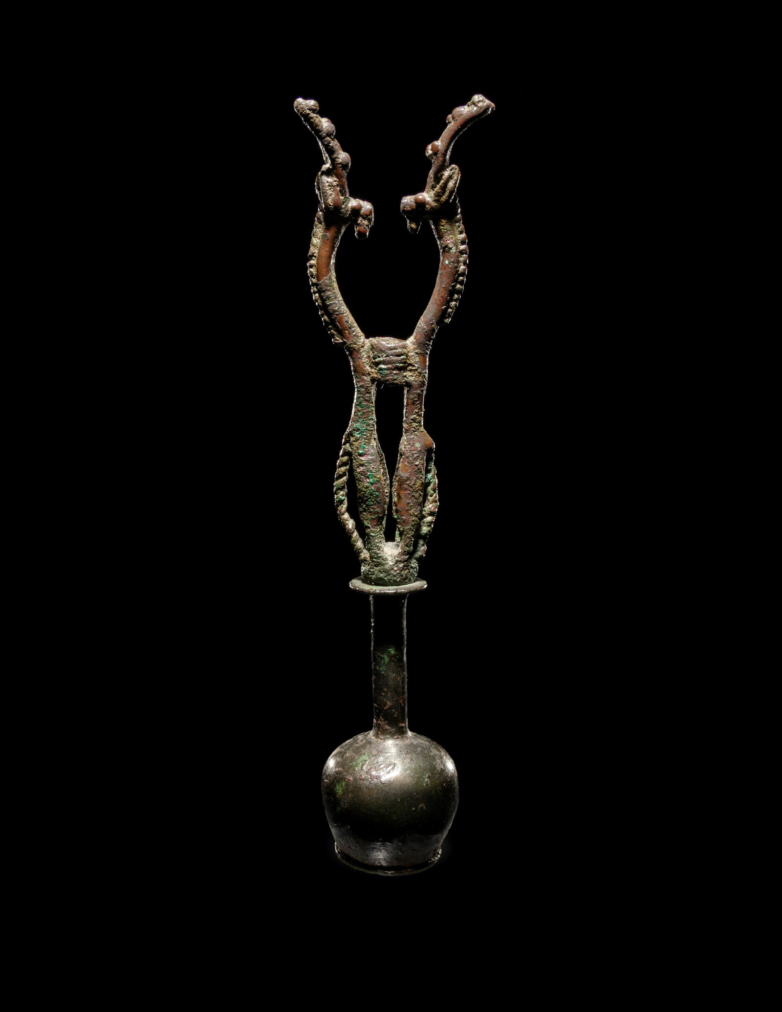 A Luristan Bronze Standard Finial with Two Ibexes (1 of 4)