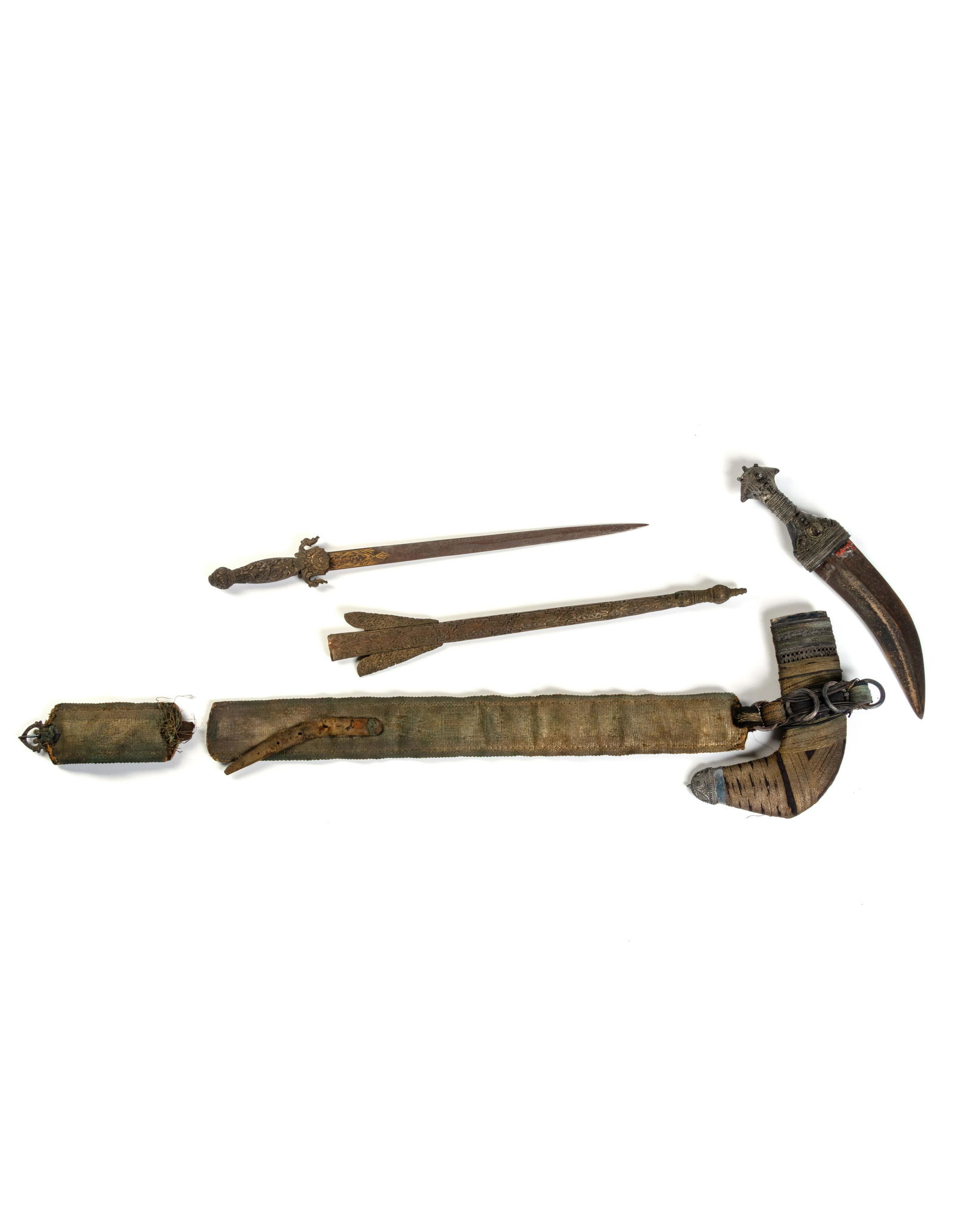 A Short Sword and Scabbard and a Dagger with Sheath (1 of 3)