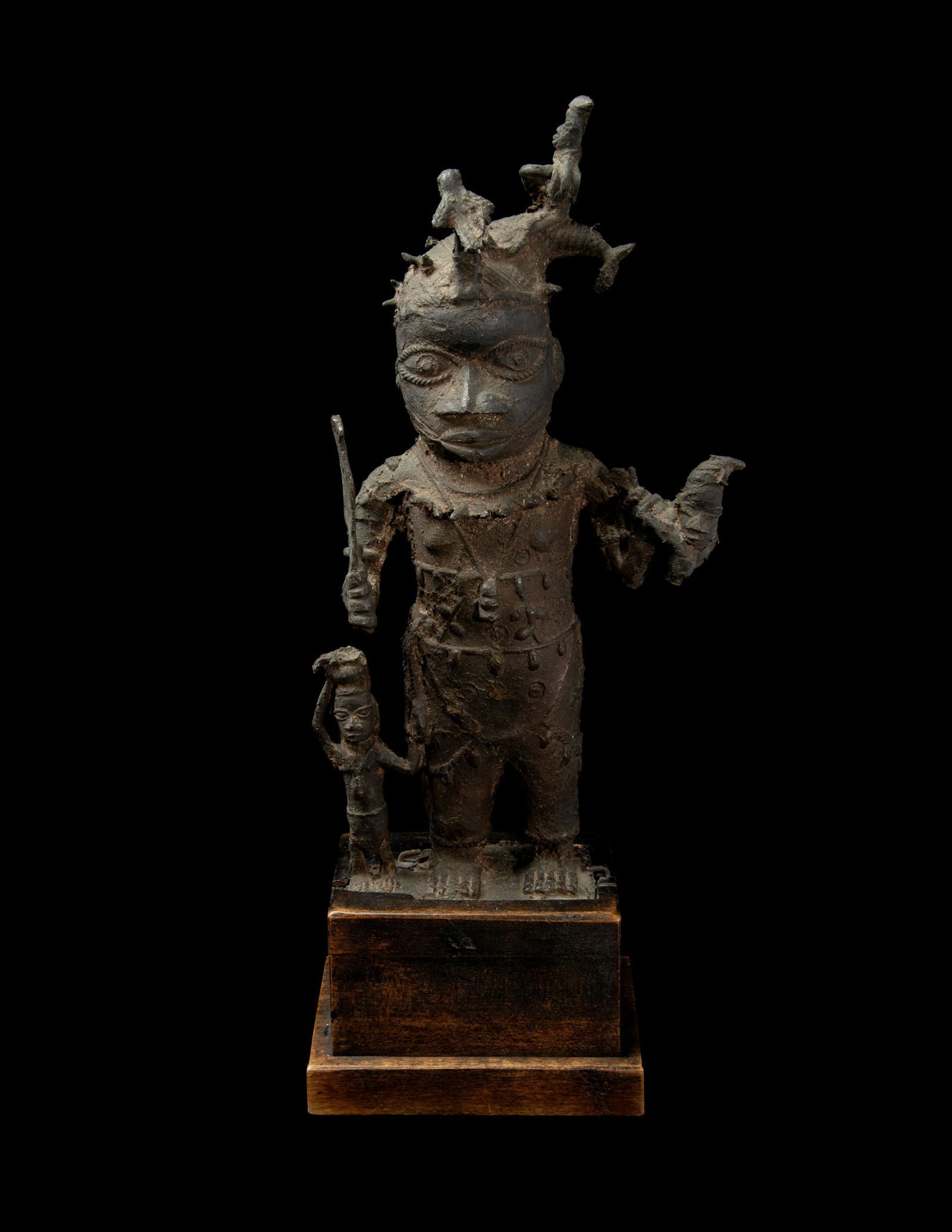 A Benin Bronze Figure of an Executioner Height of (1 of 4)