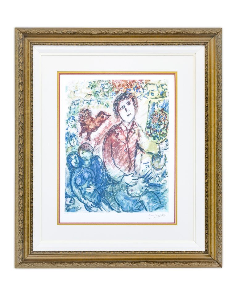 After Marc Chagall, Le Peintre en Rouge, lithograph (1 of 2)