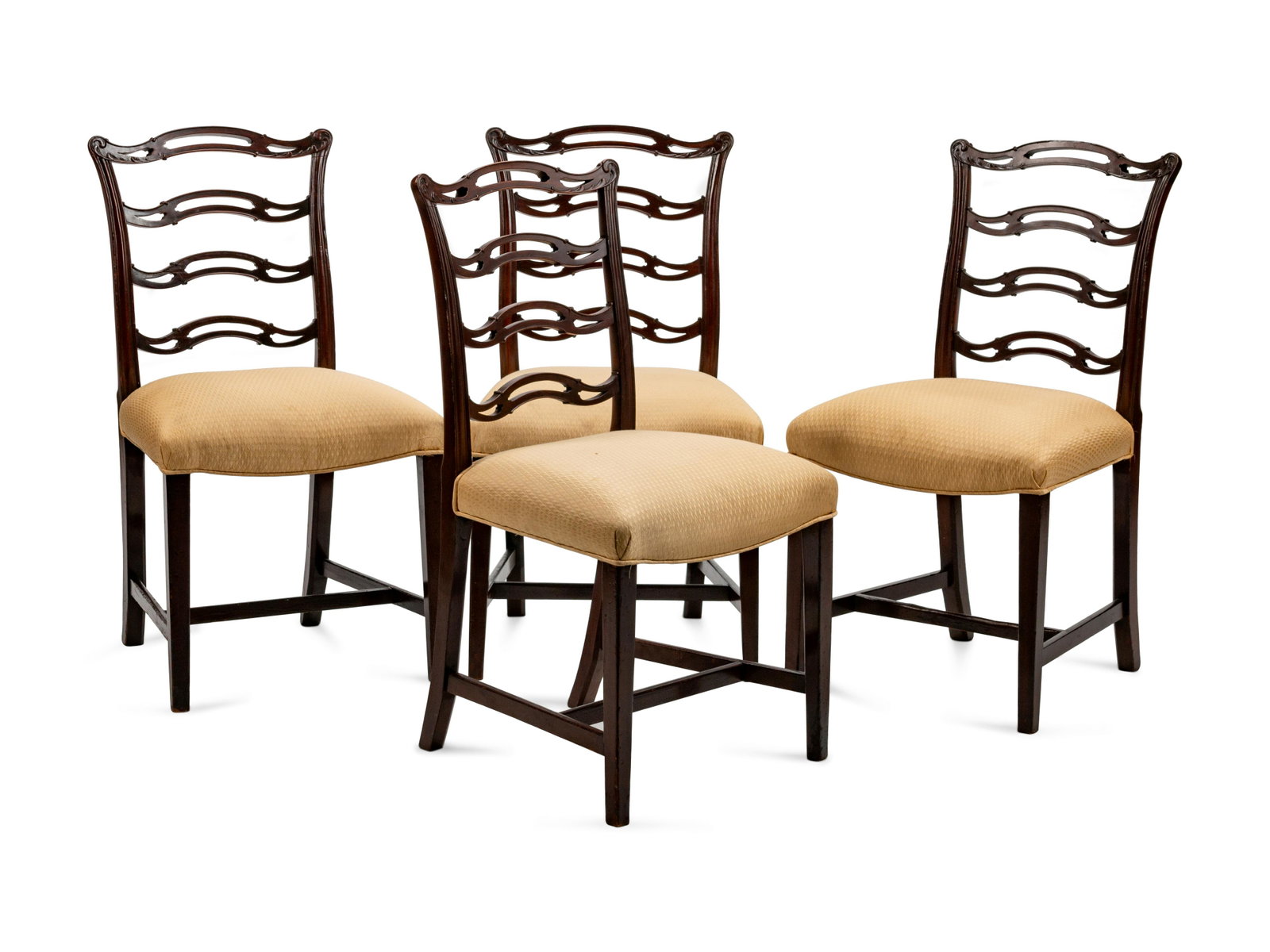 A Set of Ten George III Mahogany Dining Chairs Height: A Set of Ten George III Mahogany Dining Chairs Height 37 x width 47 x depth 26 inches.