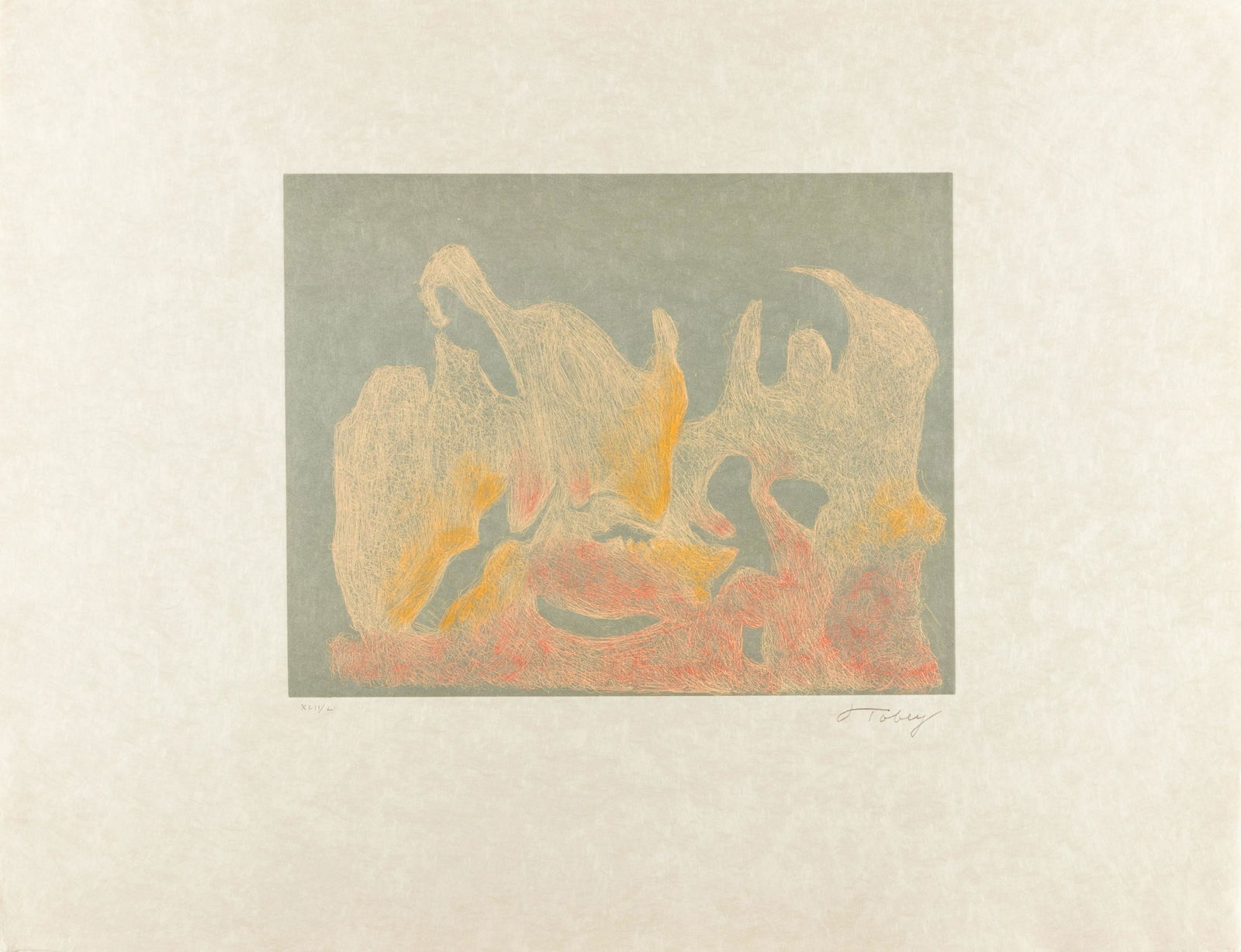 Mark Tobey (American, 1890-1976) Awakening Dawn: Mark Tobey (American, 1890-1976) Awakening Dawn edition XXX/IV-L, signed Mark Tobey (lower right) 11 x 14 inches. Property from the Collection of the Appleton Museum of Art, Ocala, Florida