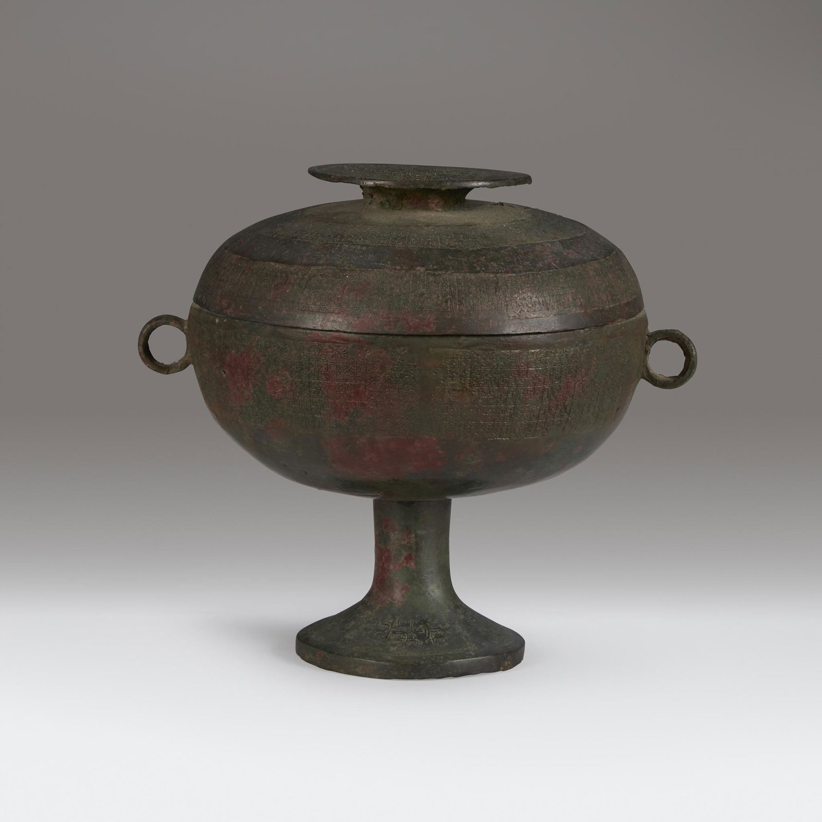 A Chinese archaic bronze ritual vessel and associated (1 of 3)