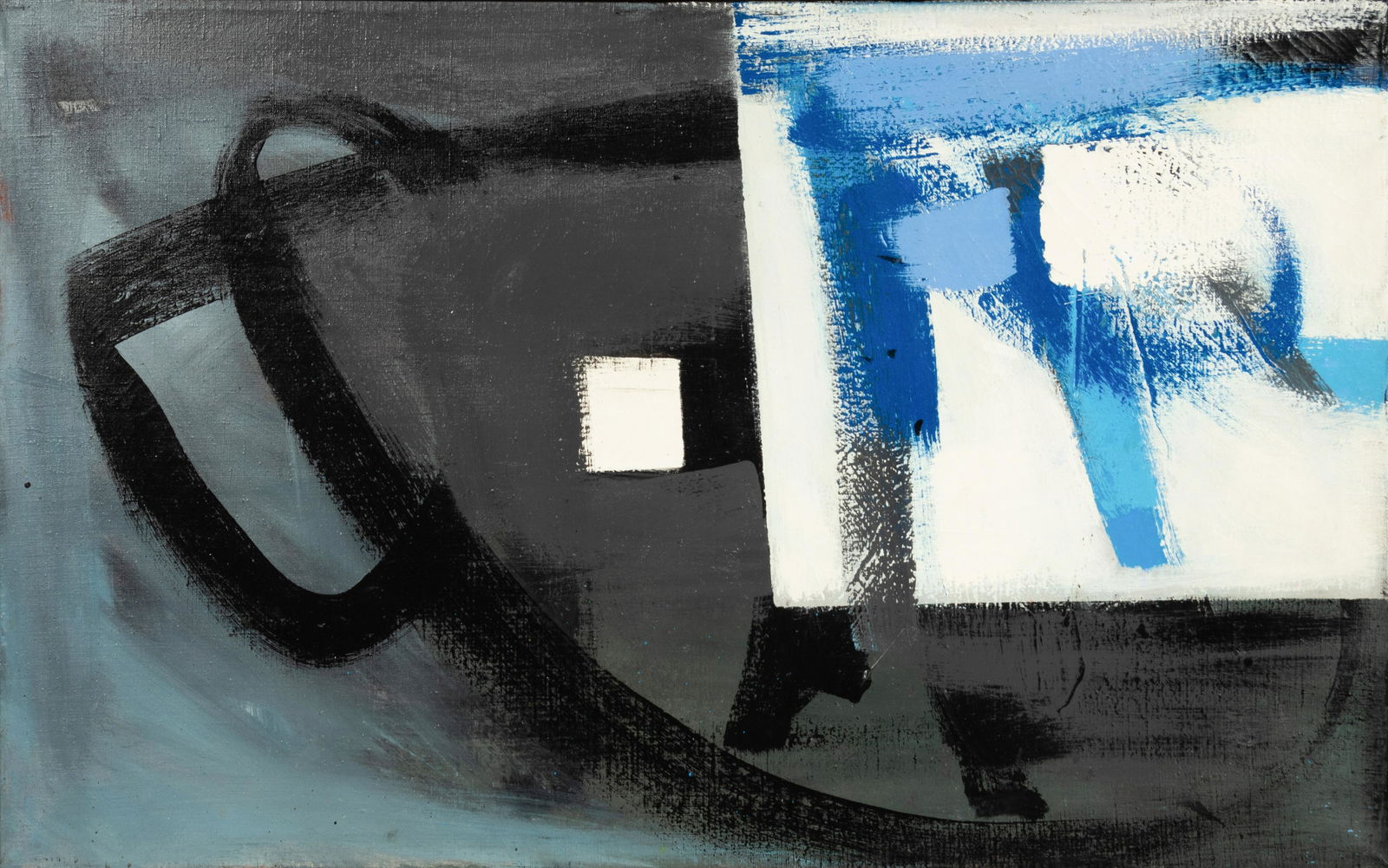 Hugo Weber (Swiss/American, 1918-1971) Double, 1954: Hugo Weber (Swiss/American, 1918-1971) Double, 1954 oil on canvas signed Hugo Weber, titled and dated (verso) 21 x 34 inches Property from an Important Private Collection of Modernist West Art