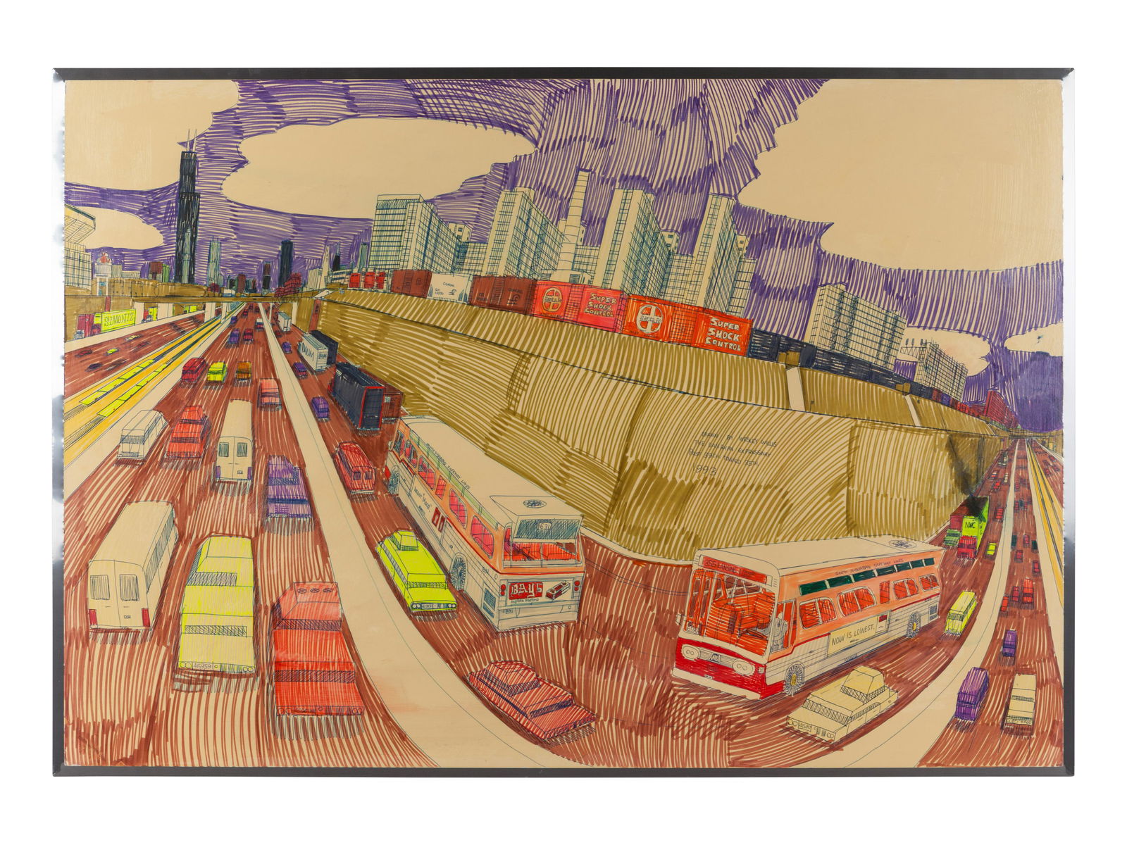 Wesley Willis (American, 1963-2003) Dan Ryan Expressway (1 of 3)