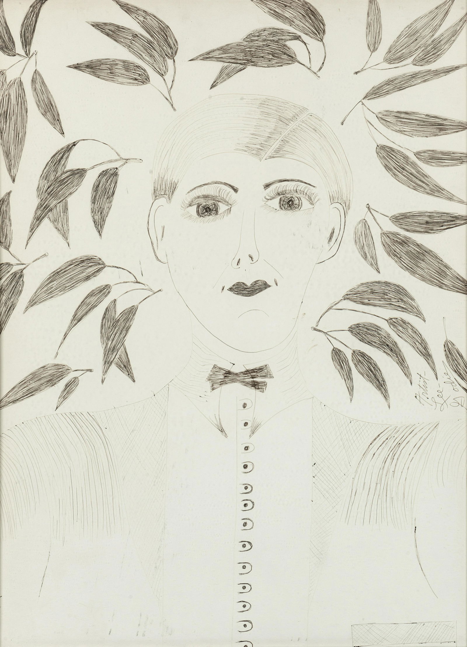 Lee Godie (American, 1908-1994) A Prince (1 of 2)