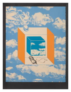 Masuo Ikeda (Japanese, 1934-1997) Magritte Sky (from: Masuo Ikeda (Japanese, 1934-1997) Magritte Sky (from Some Town Without a Name portfolio), 1968 lithograph signed, dated, and inscribed in pencil 22 1/2 x 18 inches.