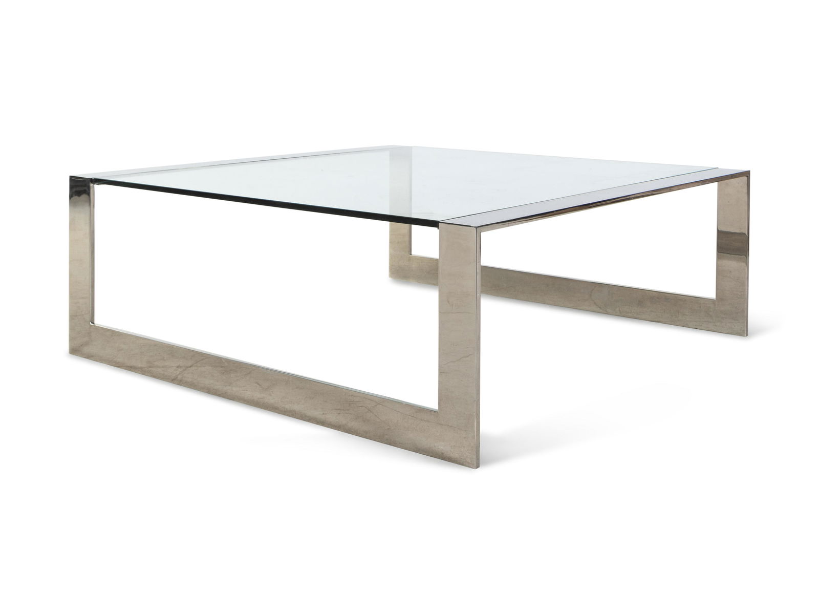 Leon Rosen (American, 20th Century) Coffee TablePace: Leon Rosen (American, 20th Century) Coffee TablePace Collection, USA chrome-plated steel, glass H 14 x W 42 x D 42 inches Property from the Estate of Mary and Bruce Goodman, Highland Park, Illinois