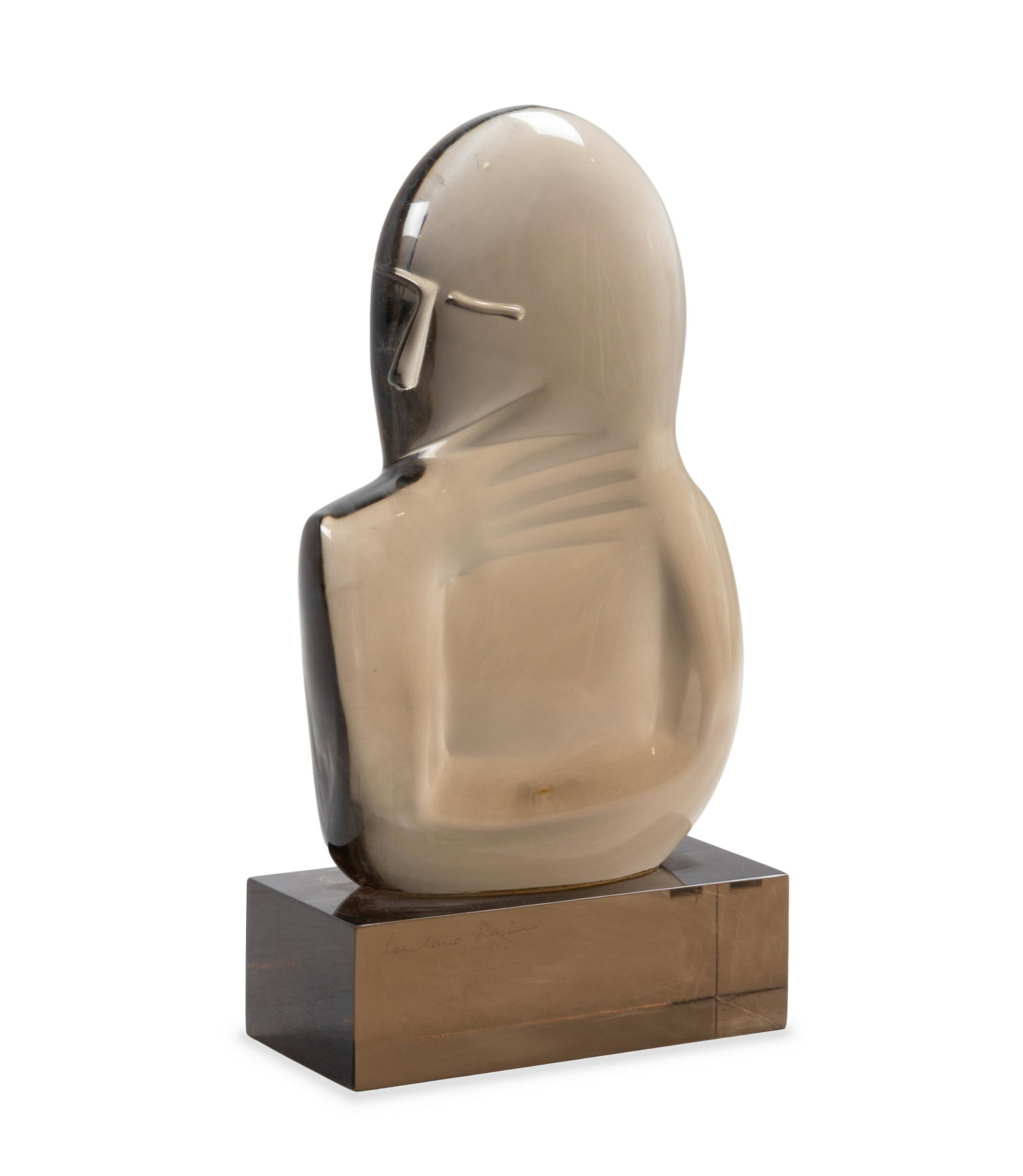 Loredano Rosin (Italian,1936-1992) The Thinker: Loredano Rosin (Italian,1936-1992) The Thinker blown glass signed Loredano Rosin to base H 18 x W 10 x D 4 1/2 inches