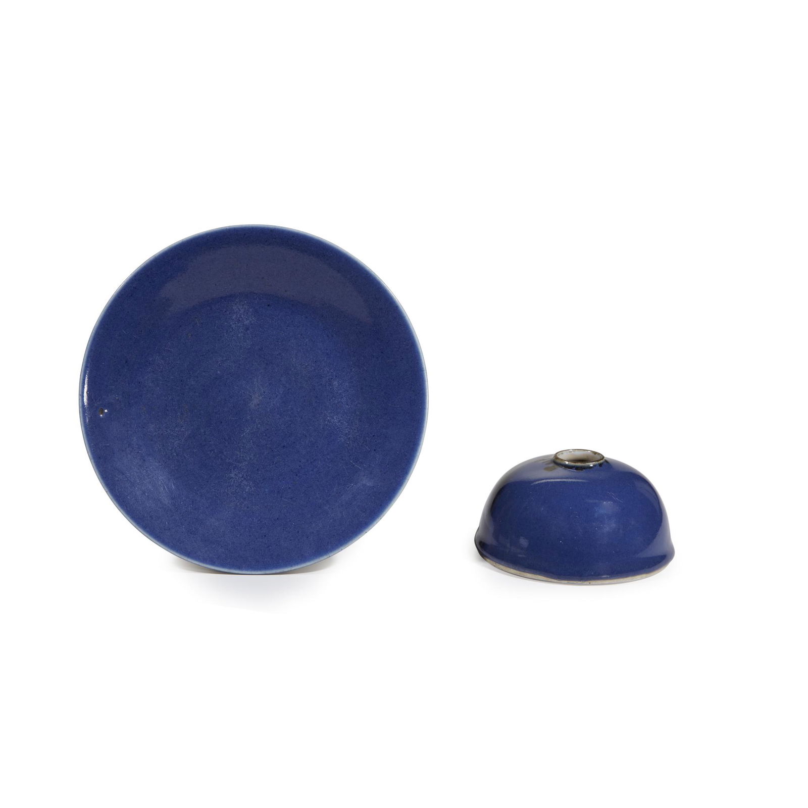 Two Chinese cobalt blue-glazed porcelain items, (1 of 1)