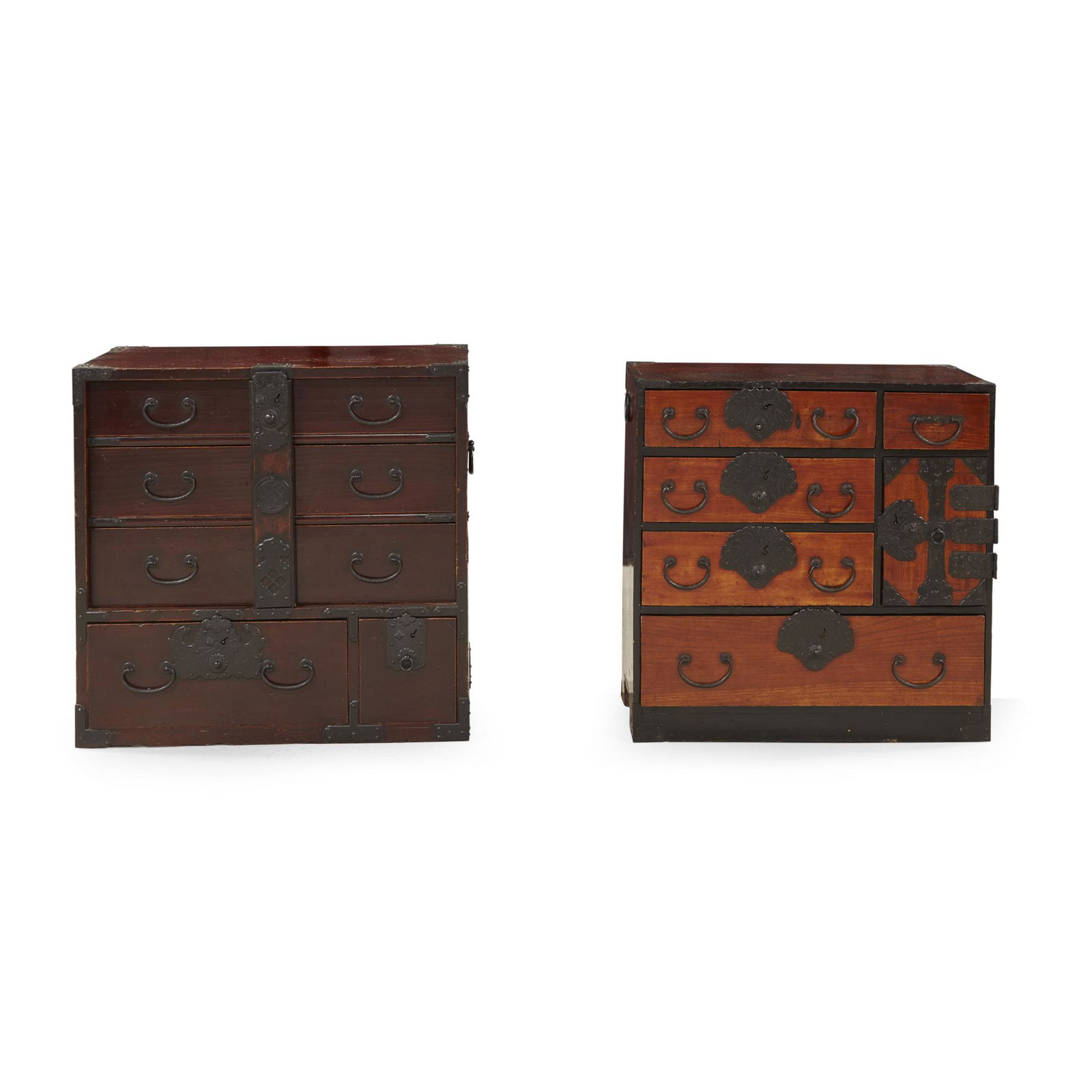 Two small Japanese iron-mounted tansu, (1 of 1)