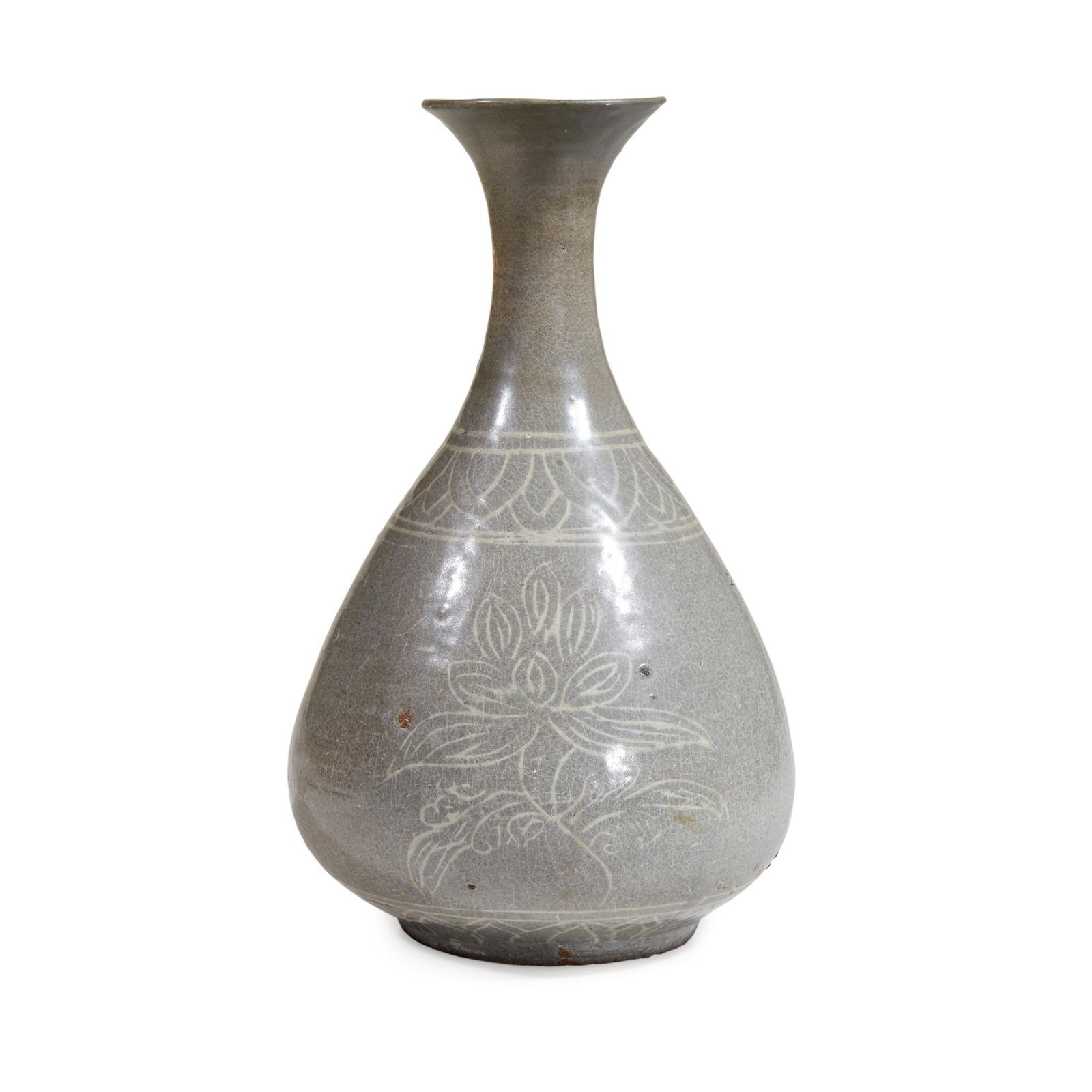 A Korean inlaid celadon pear-shaped vase, Early Goryeo (1 of 1)