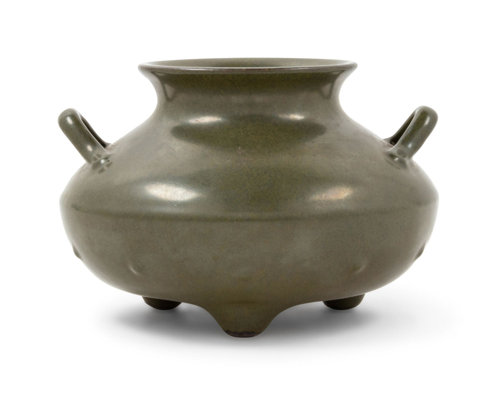 A Chinese Teadust Glazed Porcelain Jar Height 4 in., (1 of 3)