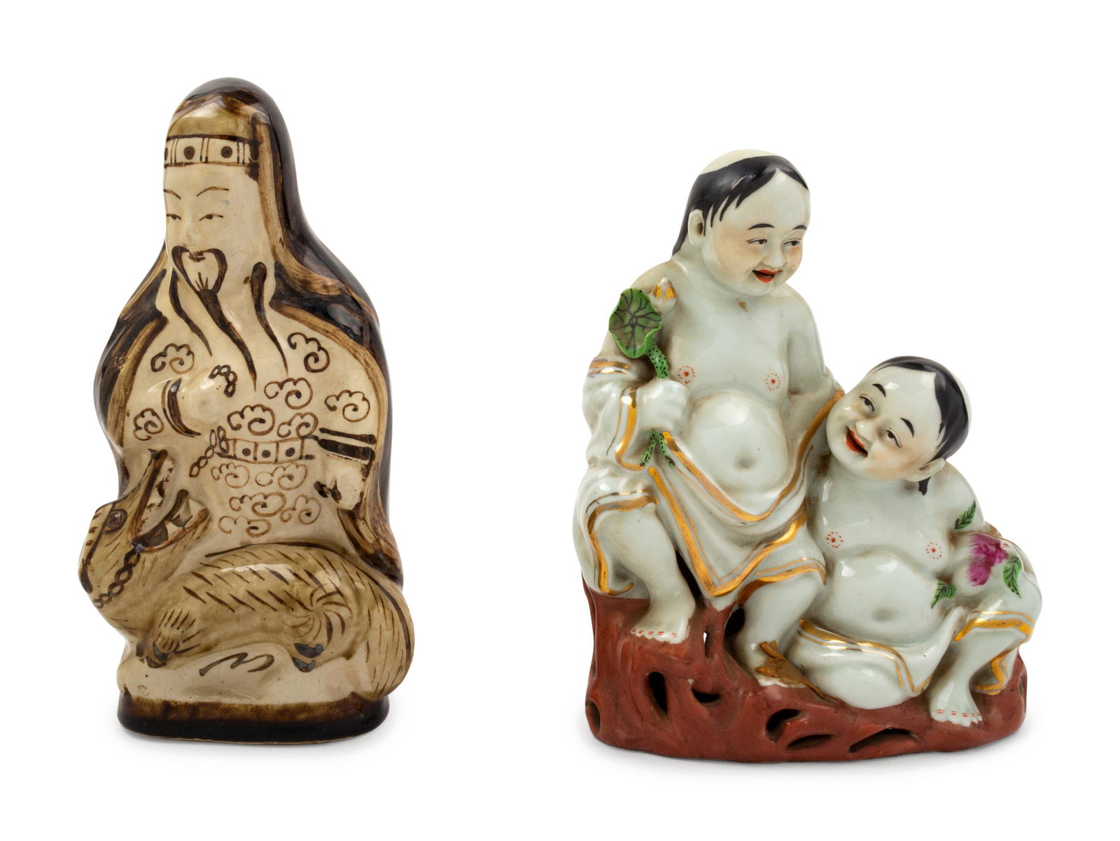 Two Chinese Porcelain Figures Height of taller 11 1/4 (1 of 2)