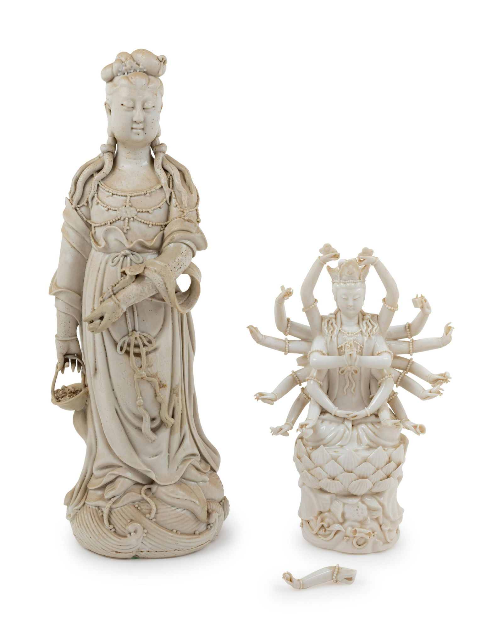 Two Chinese Blanc-de-Chine Porcelain Figures of Guanyin (1 of 2)