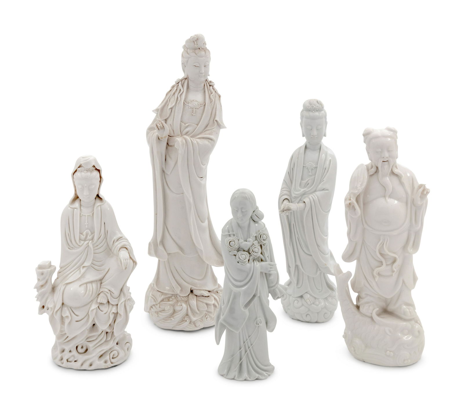 Five Chinese Blanc-de-Chine Figures Height of tallest (1 of 1)
