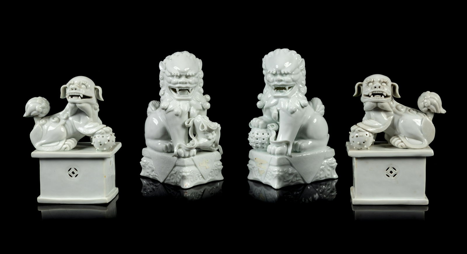 Two Pairs of Chinese Blanc-de-Chine Porcelain Figures (1 of 3)