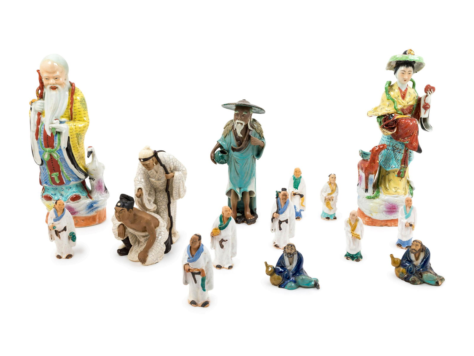 Fourteen Chinese Polychrome Enameled Porcelain and (1 of 1)