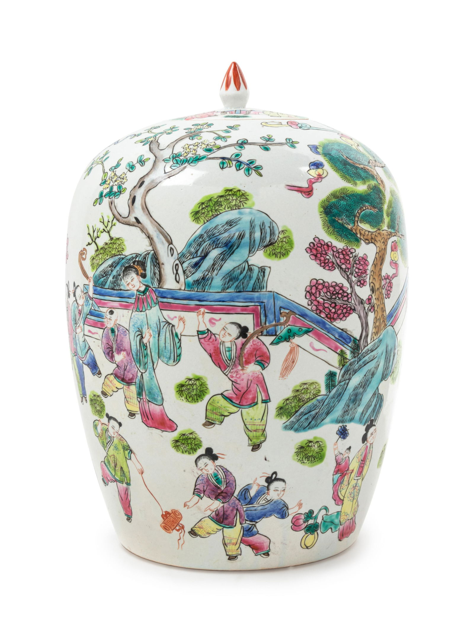 A Chinese Famille Rose Porcelain Ginger Jar Height 12 (1 of 2)