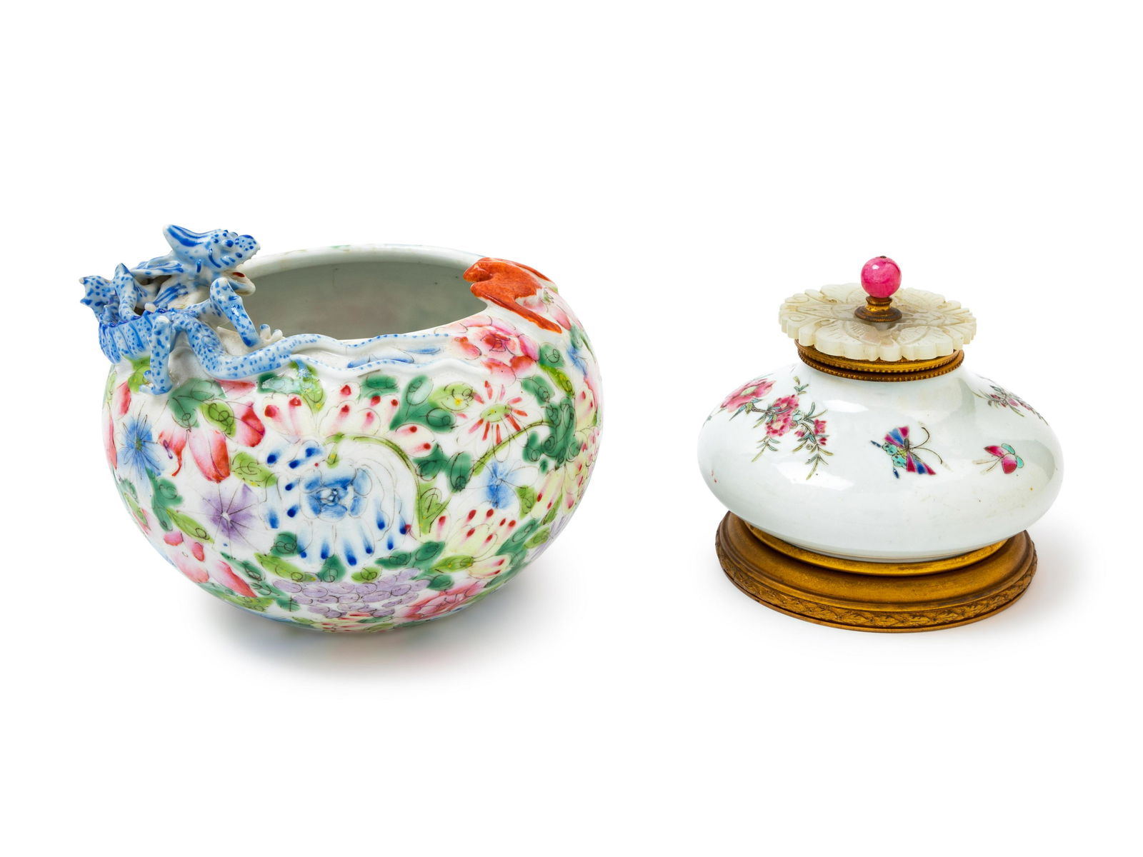 Two Chinese Famille Rose Porcelain Scholar's Articles (1 of 1)