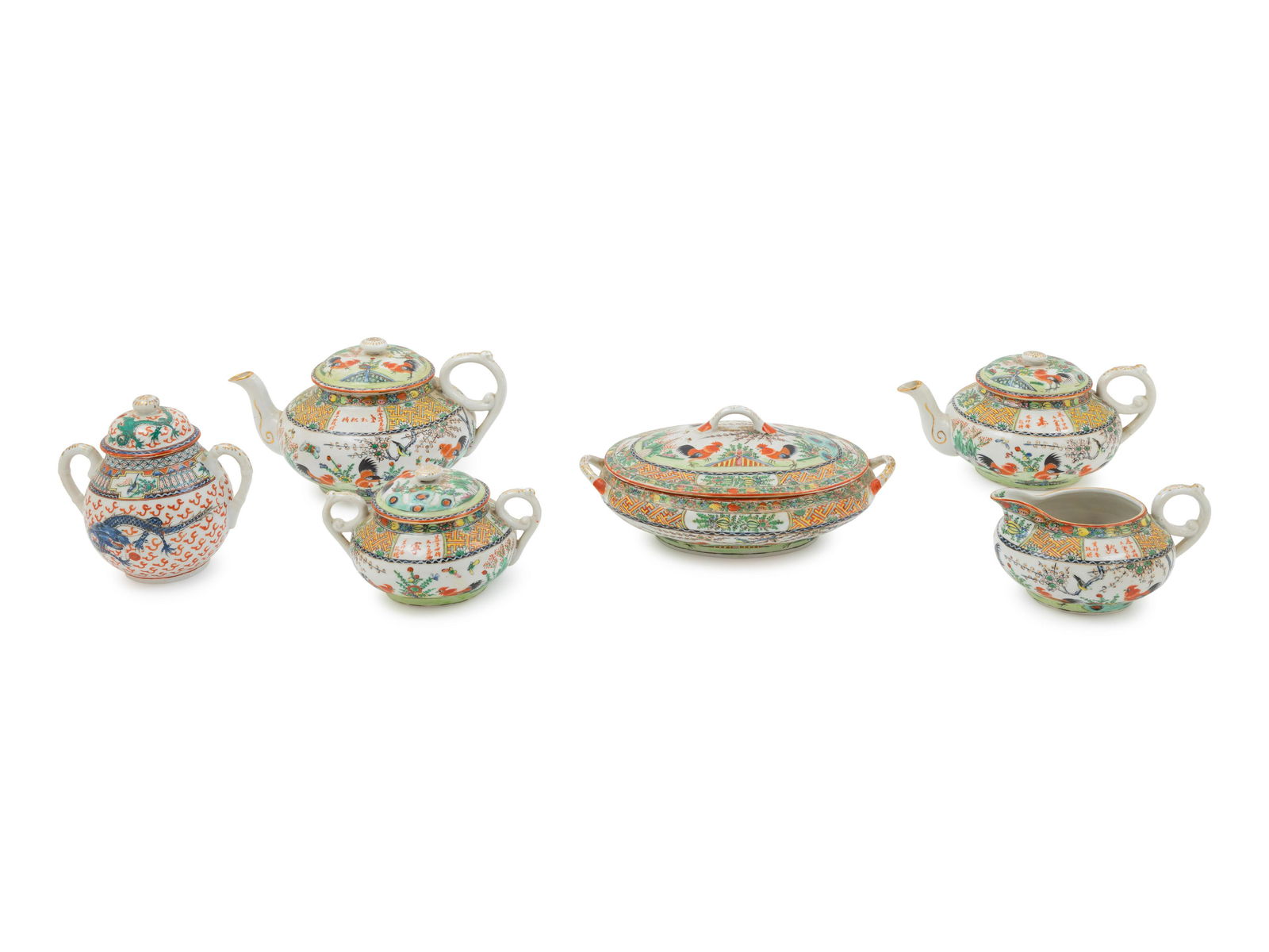 Six Chinese Export Famille Rose Tea Wares Diam of (1 of 1)