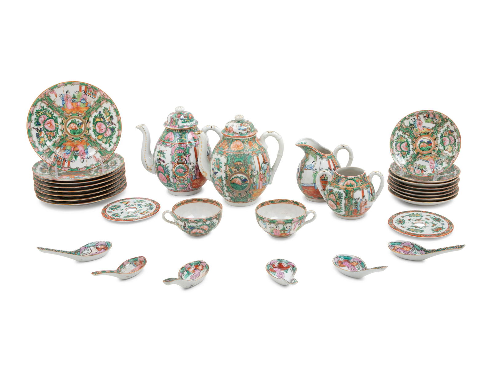 Thirty-Five Chinese Export Rose Medallion Porcelain (1 of 2)