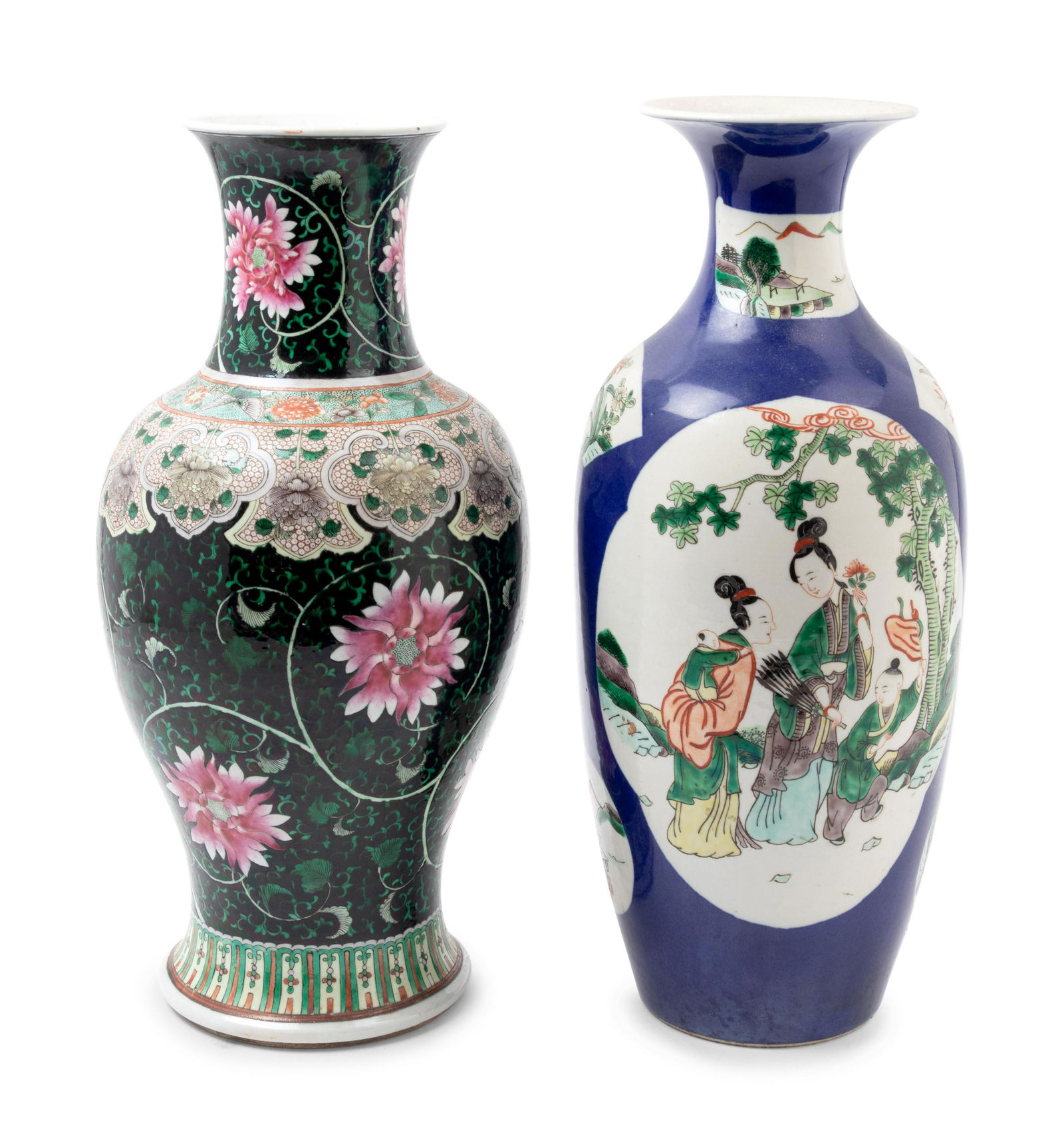 Two Chinese Porcelain Vases Height of taller 18 inches, (1 of 1)