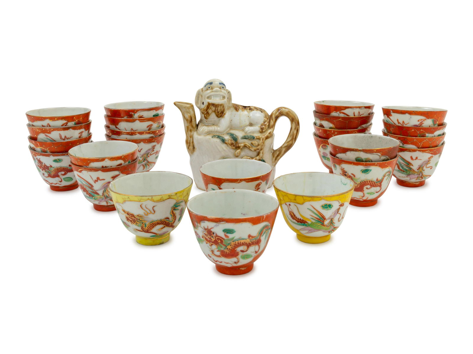 Twenty-Five Chinese Porcelain Tea Wares Height 5 in.,13 (1 of 2)