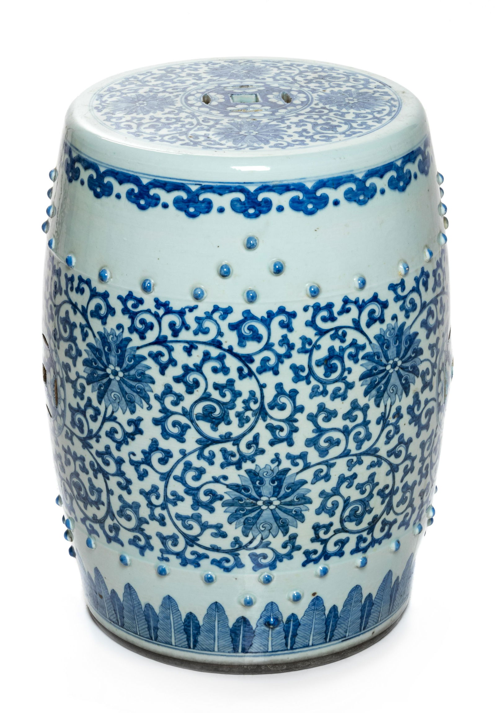 A Chinese Blue and White Porcelain Garden Stool  Height (1 of 2)
