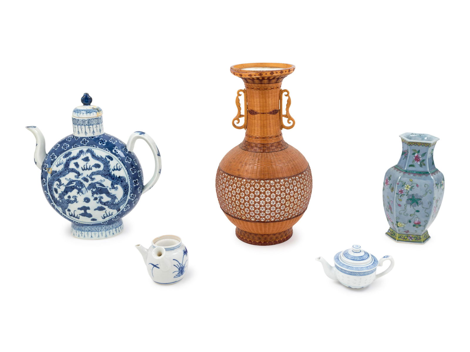 Five Chinese Porcelain Wares Height of tallest 14 in., (1 of 3)