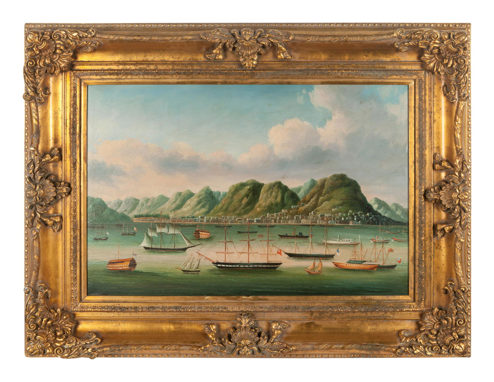 A Chinese Export Painting  Image: 35 1/2 x 23 in., 90 x (1 of 2)