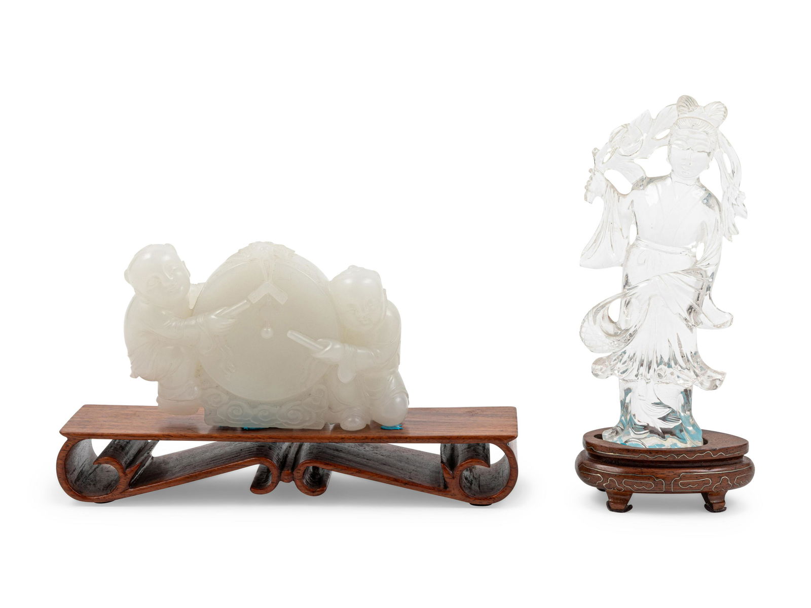 Two Chinese Hardstone Carvings  Height of taller 5 1/2 (1 of 1)