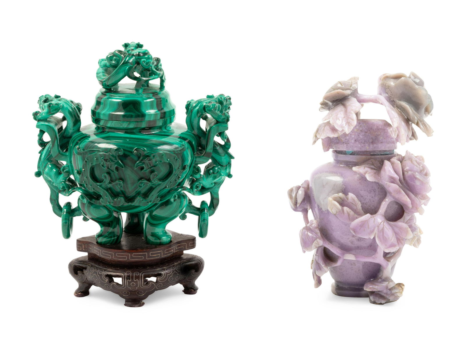 Two Chinese Hardstone Covered Vessels Height of taller (1 of 1)