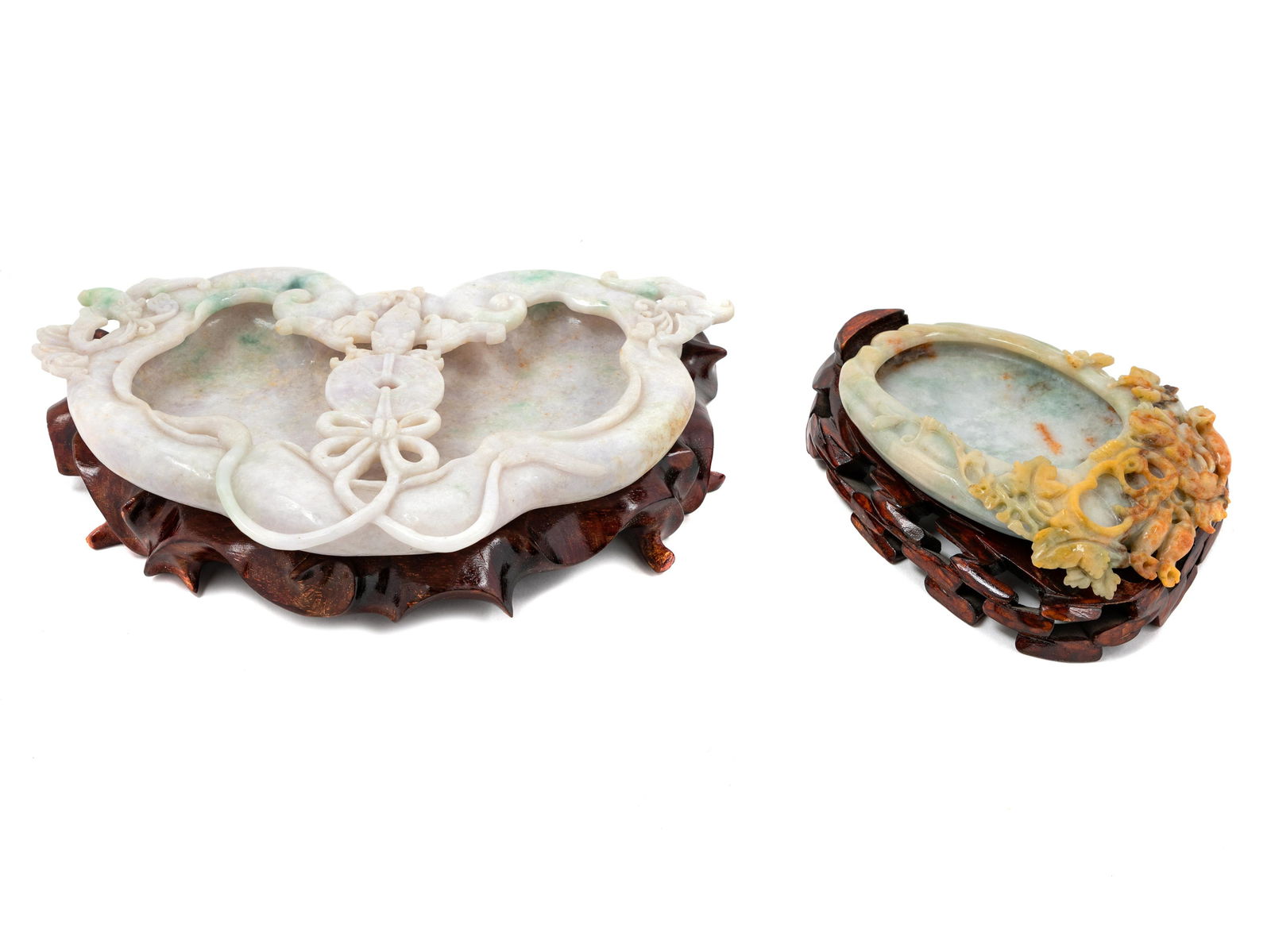 Two Chinese Carved Hardstone Brush Washers Larger: 7 (1 of 1)