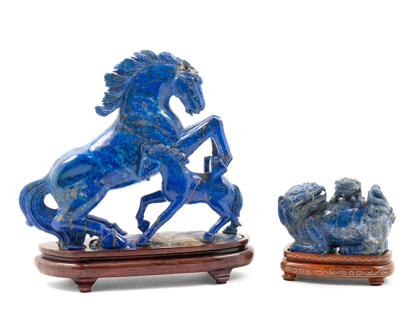 Two Chinese Lapis Lazuli Figures of Animals  Height of (1 of 2)