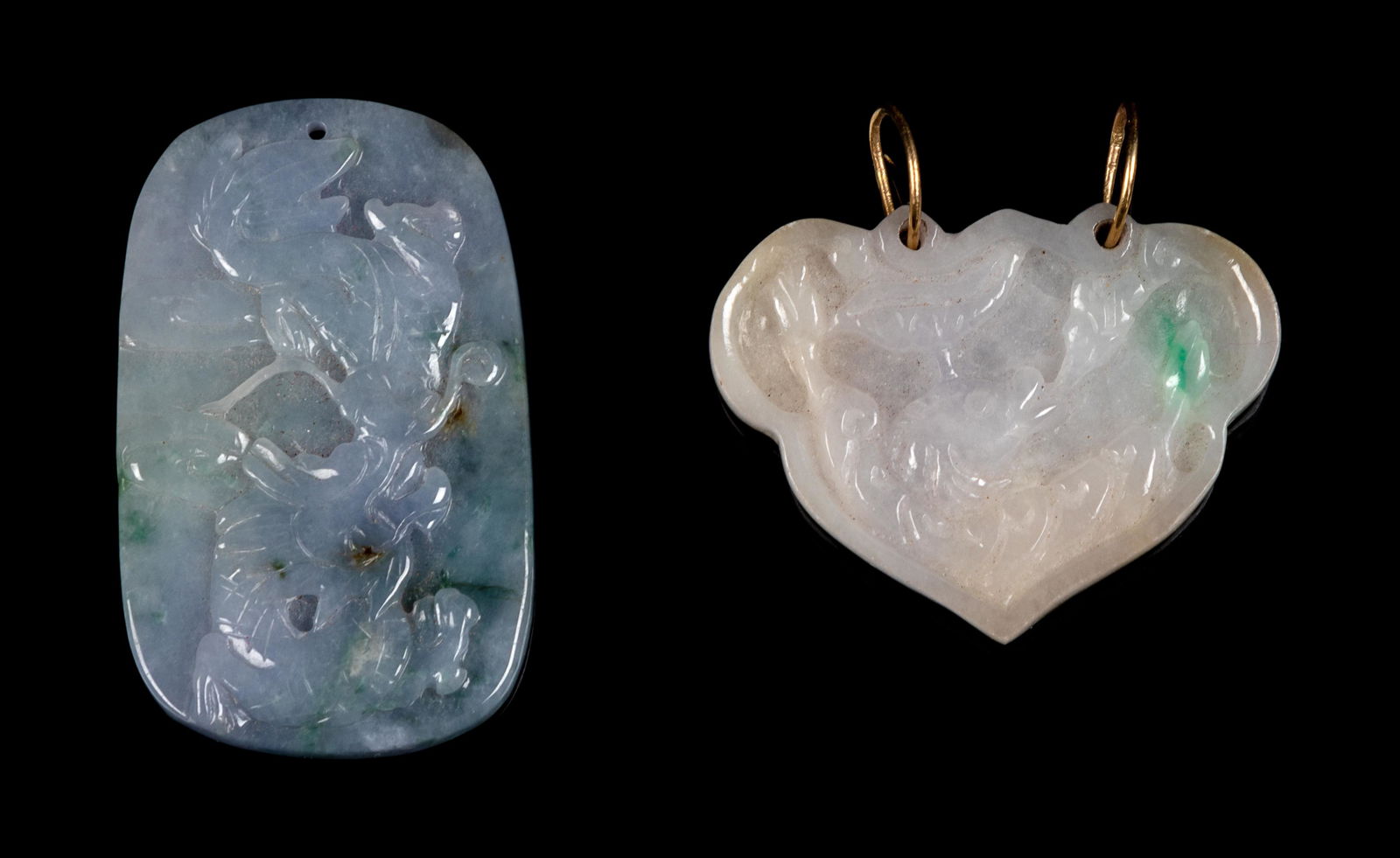 Two Chinese Jadeite Pendants Larger: width 1 3/4 in., 4 (1 of 1)